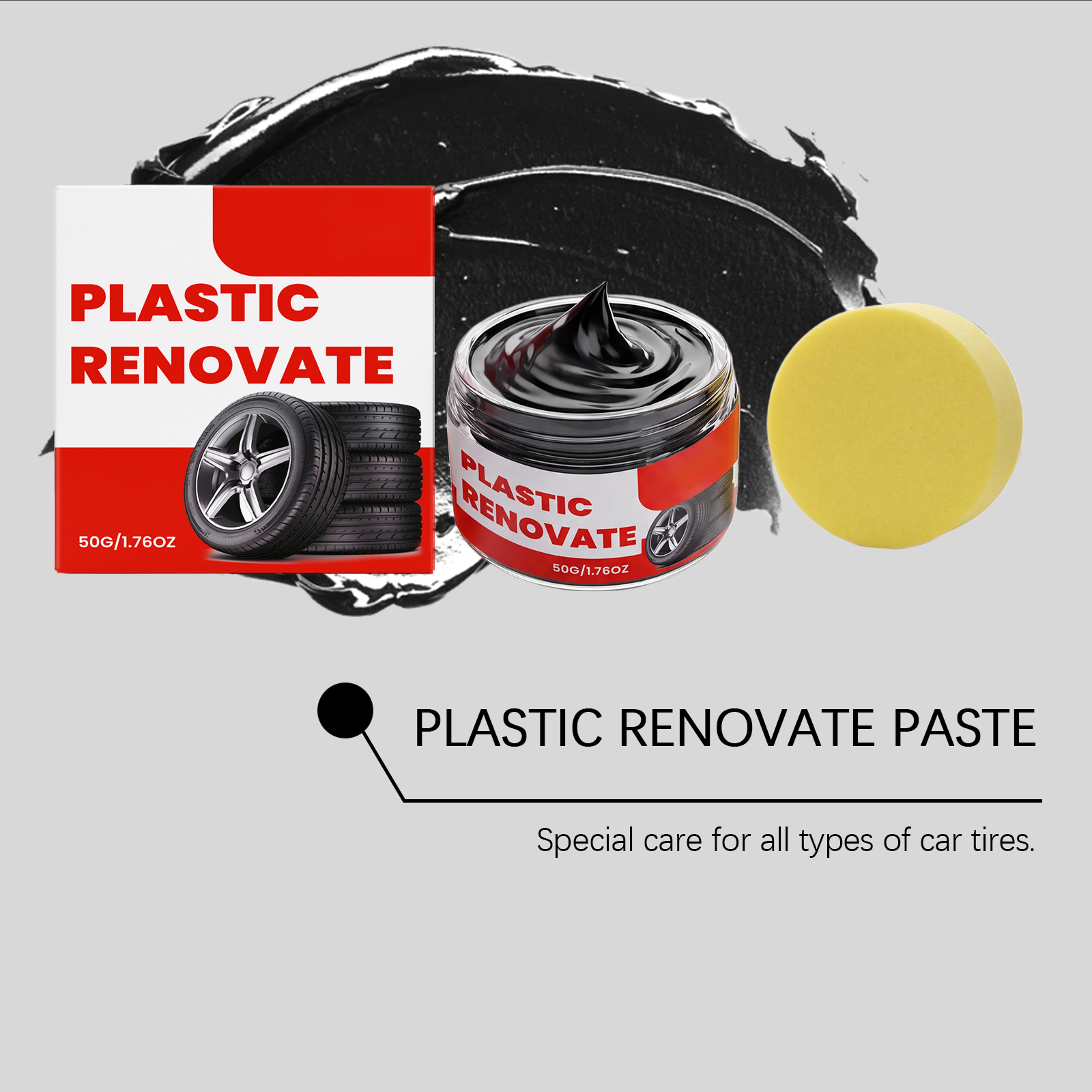Plastic Restorer Cream, Car Trim Polish & Gloss Coating For Interior Exterior Plastic Parts photo 6