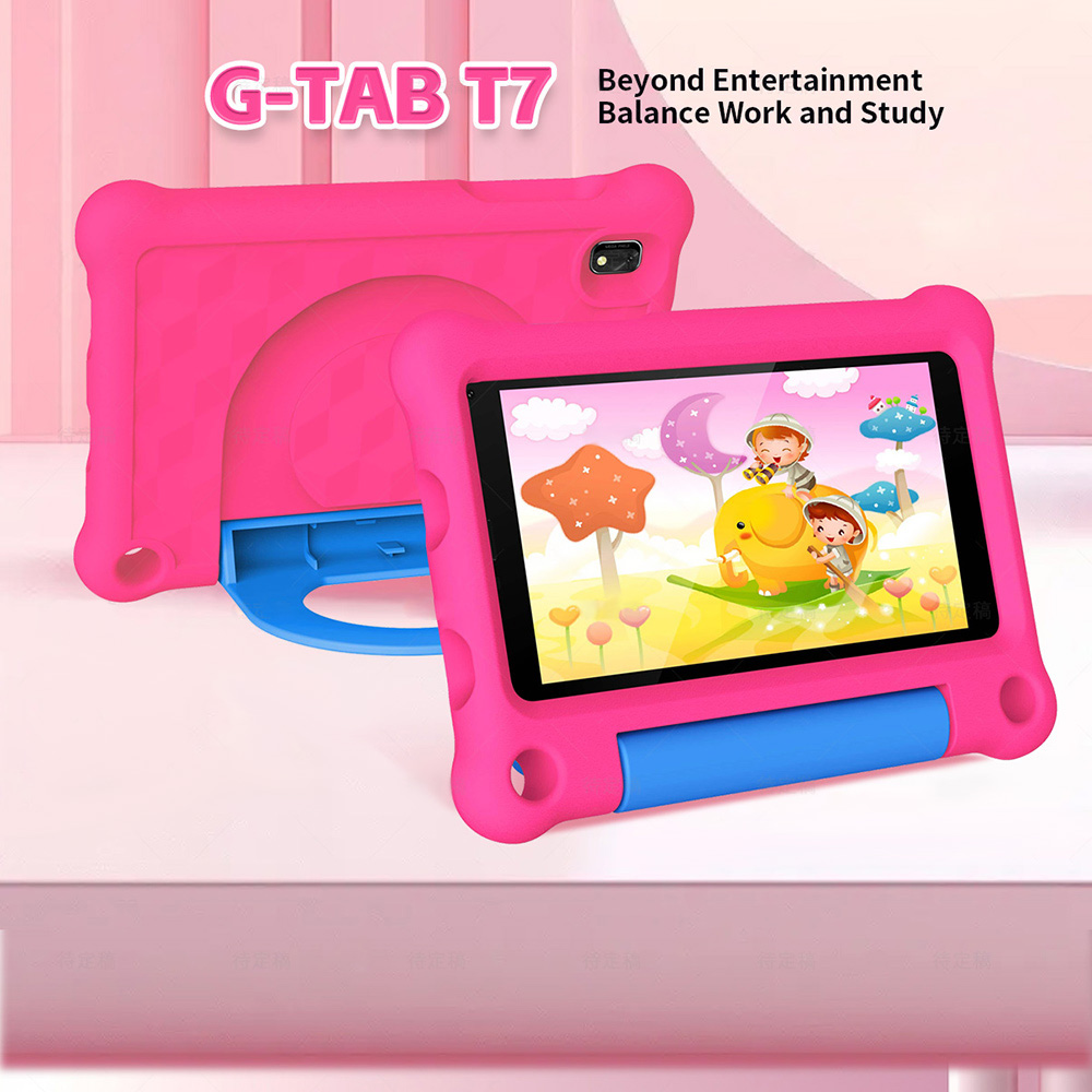 G-tab T7Pro Kids Tablet  7 Inch 1024&600 IPS Screen  Android 14  1.5GHz Quad-core CPU  4GB RAM 2GB &2GB Expansion 64GB ROM 2.4&5GHz WiFi  3000mAh Battery  2MP&2MP Camera-Pink photo 3