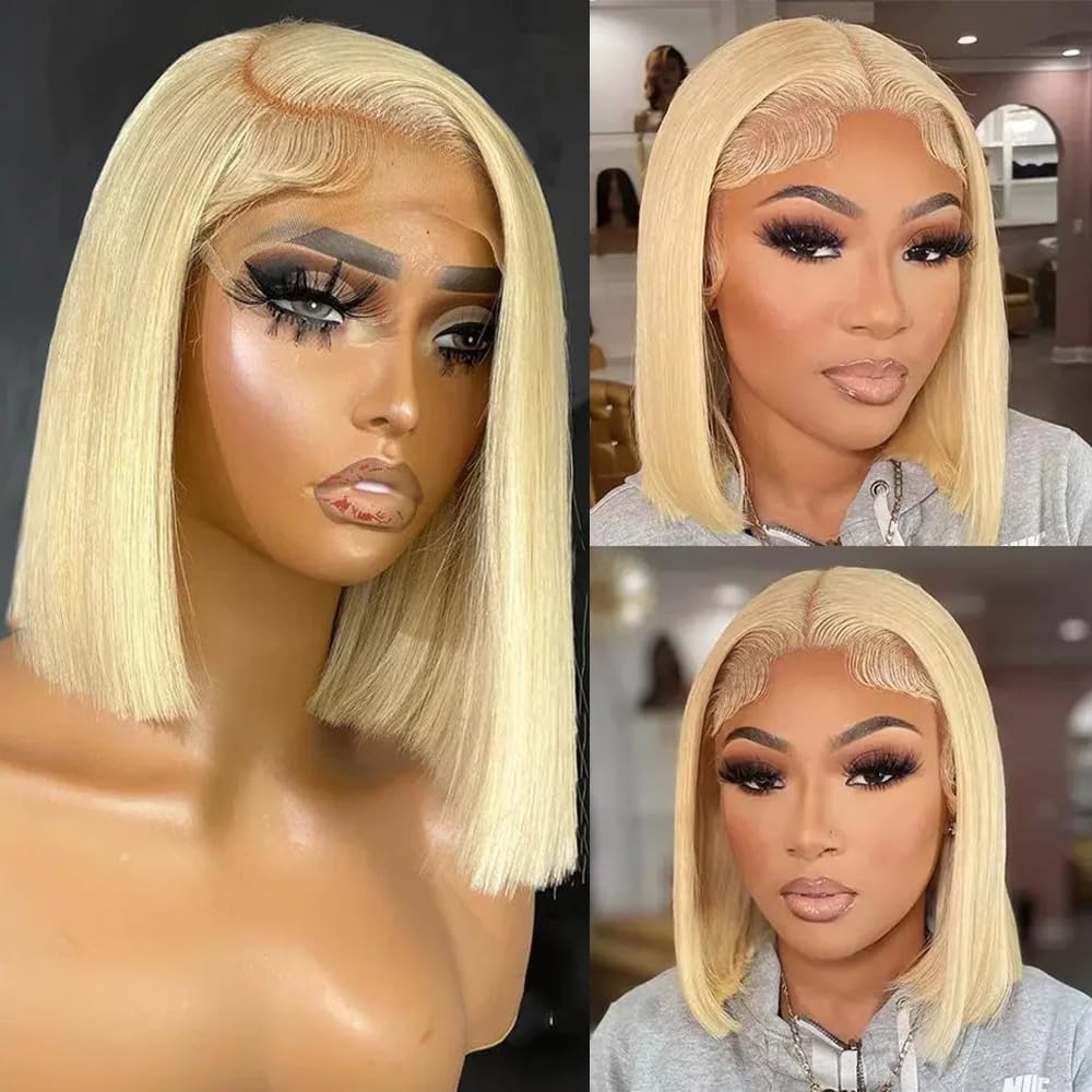 13x4 Lace Front Bob Wig, Color 613 Straight, Density photo 2