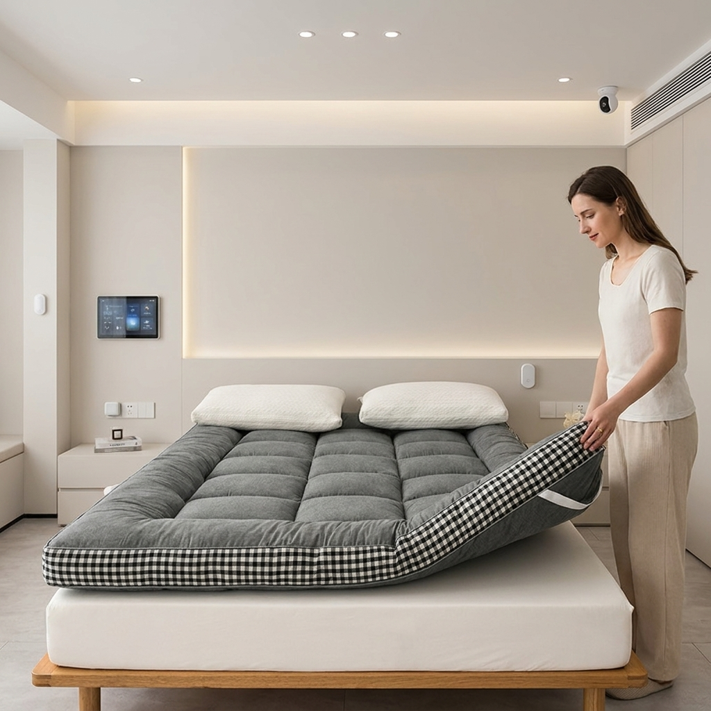 Thick Quilted Mattress Topper, Soft Fluffy Bed Mattress Pad, Comfort Sleeping Mattress Cover For Bedroom photo 1