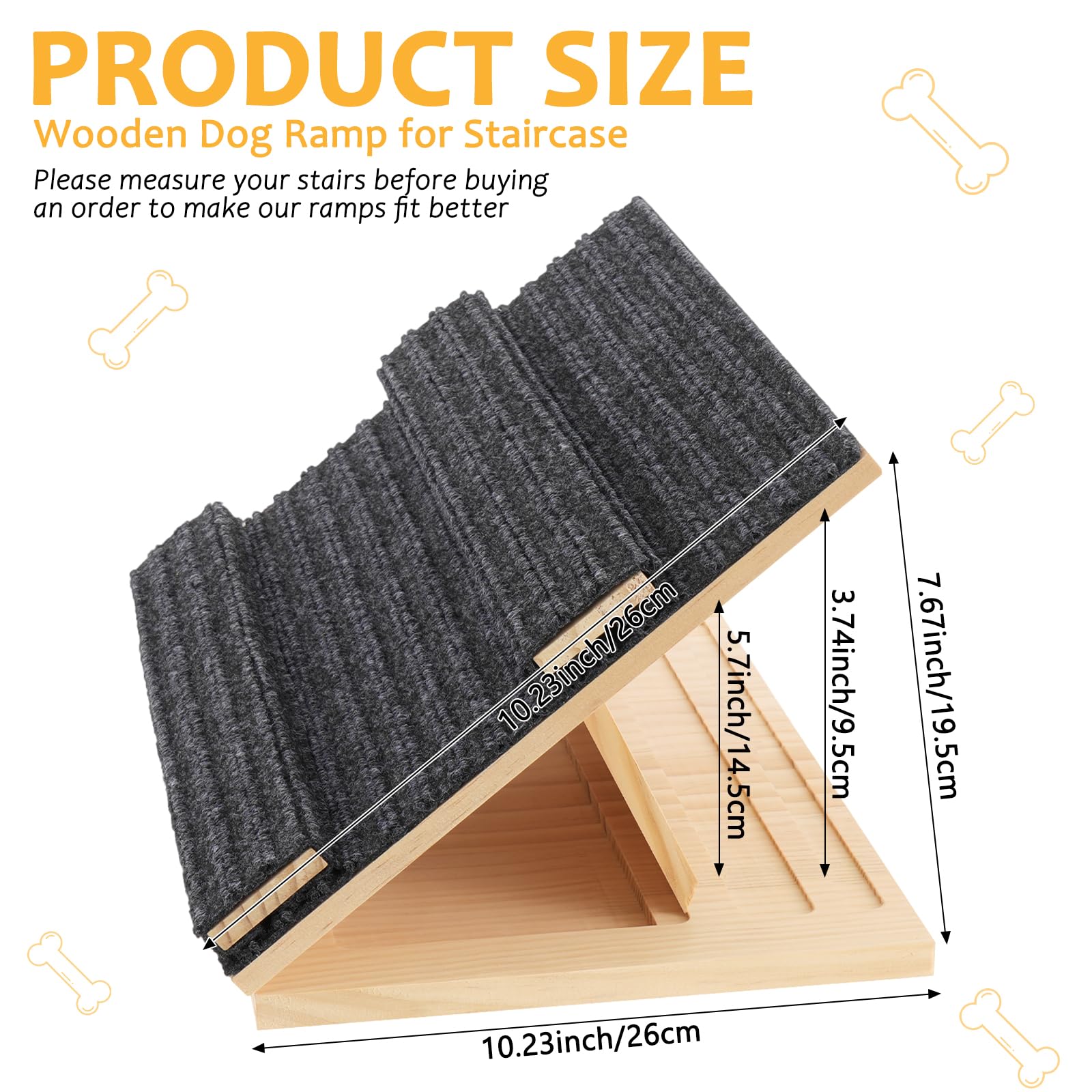 Adjustable Dog Ramp For Stairs With Traction Bars, Portable Pet Ramp For Small Dogs And Cats, Indoor Outdoor Mobility Support photo 7