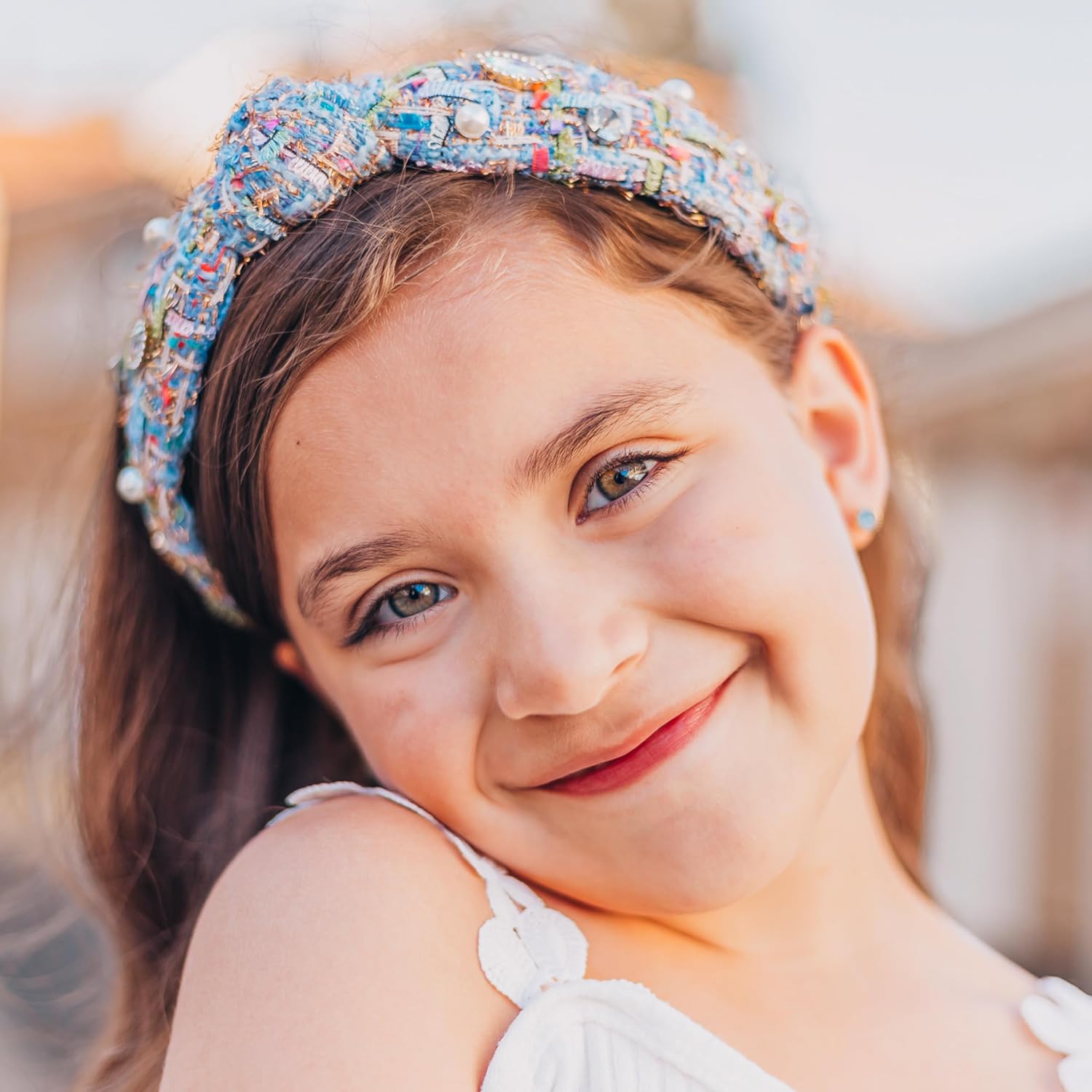 Knotted Headband For Girls Toddler Kids Rainbow Beaded Unicorn Hair Accessory For Halloween Christmas Stocking Stuffers And Easter Basket Gifts photo 3