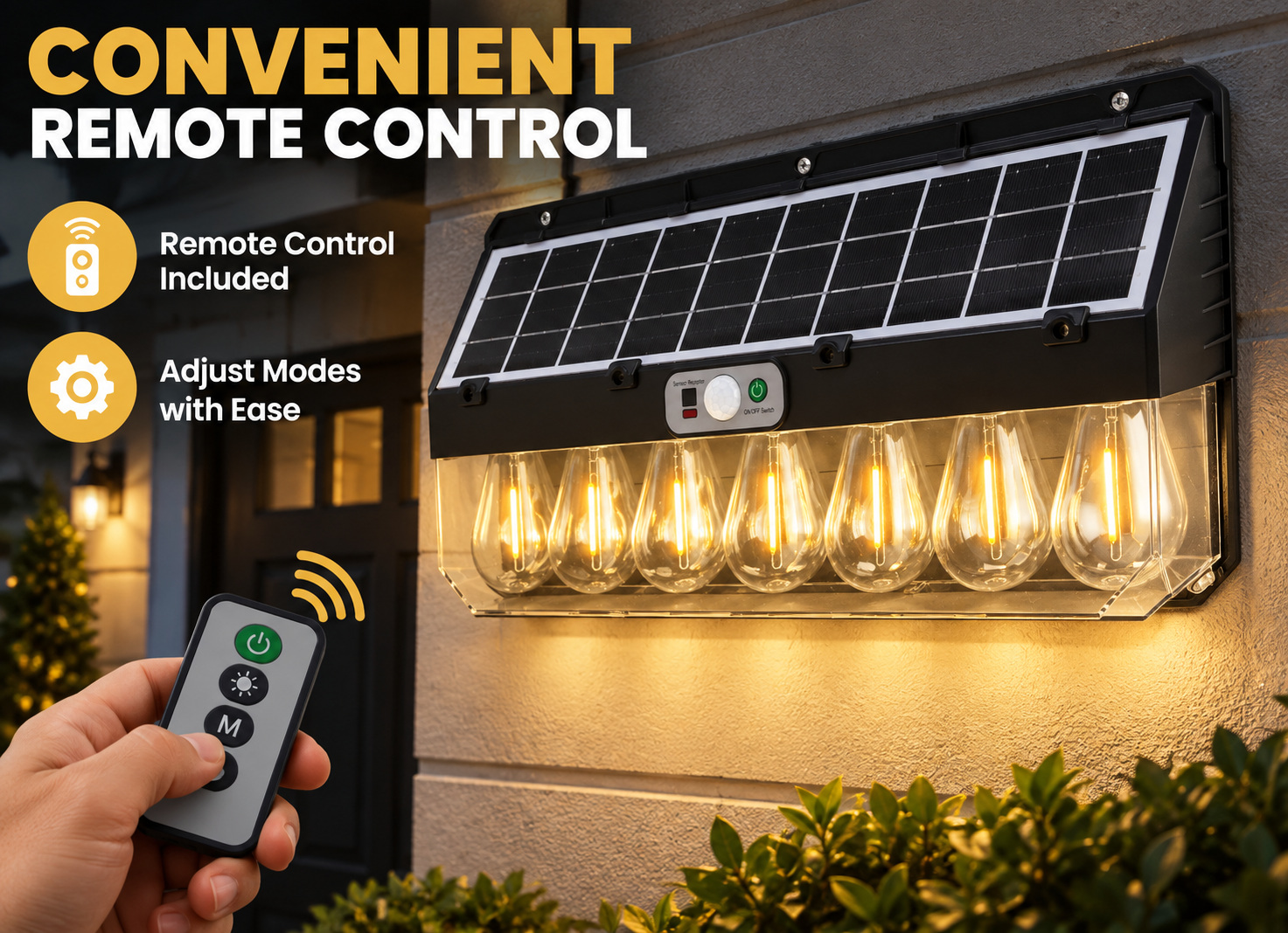 Solar Powered Rechargeable Motion Sensor LED Work Light 4800mAh For Auto W7116 7 4W Street photo 7