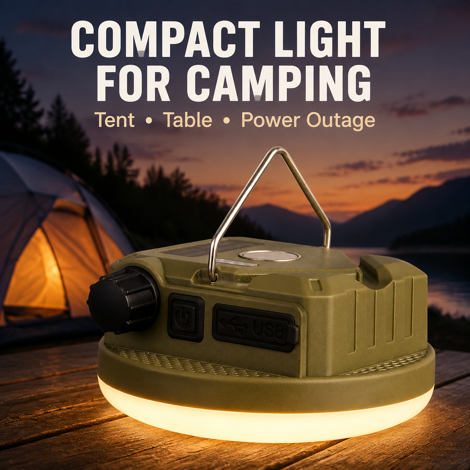 D82 1 Camping Lantern 3000mAh Magnetic Mount Hanging Hook Stepless Dimming Type C For Outdoor photo 3
