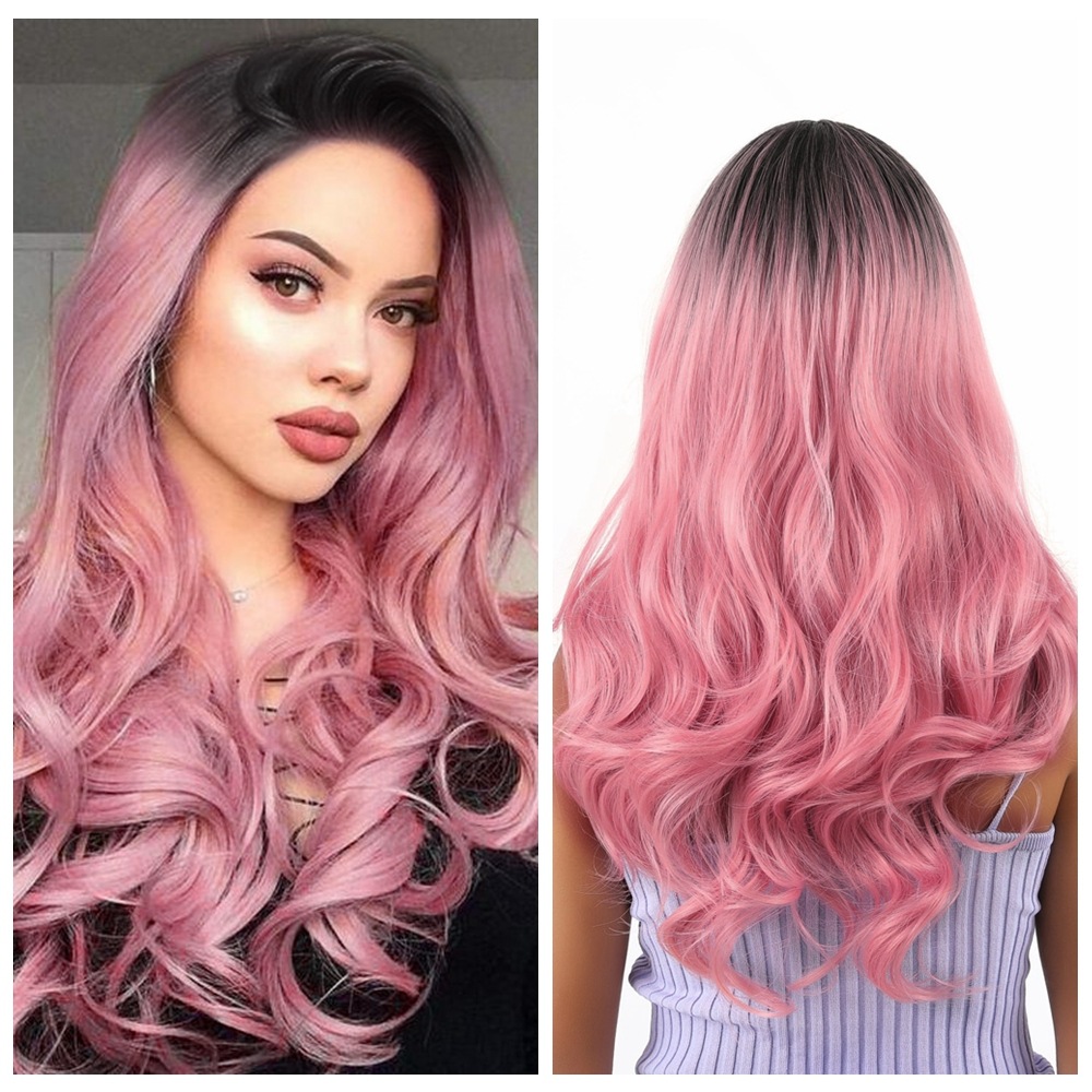 Fashion mid-length curly hair dyed wig photo 5