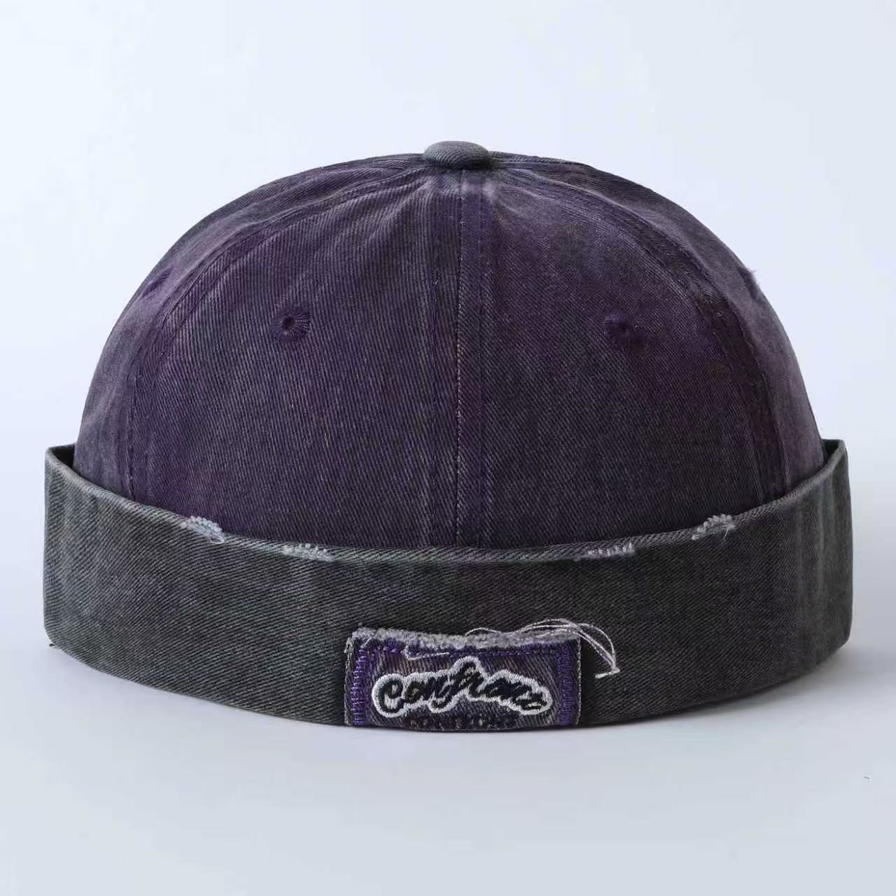 American-style Retro Distressed Washed Vegetable-pulp Hat With Appliqued Letters, Hip-hop Style, No-brim Hat, Trendy Vintage Owner's Hat photo 6