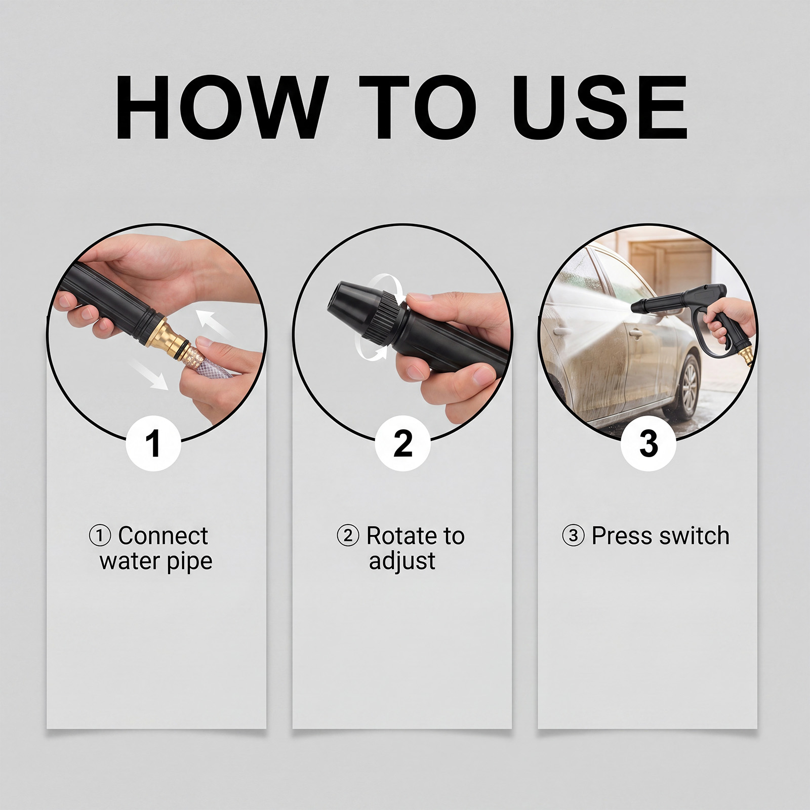 High Pressure Car Wash Spray Gun, Portable Power Washer Wand For Auto Home Cleaning photo 2
