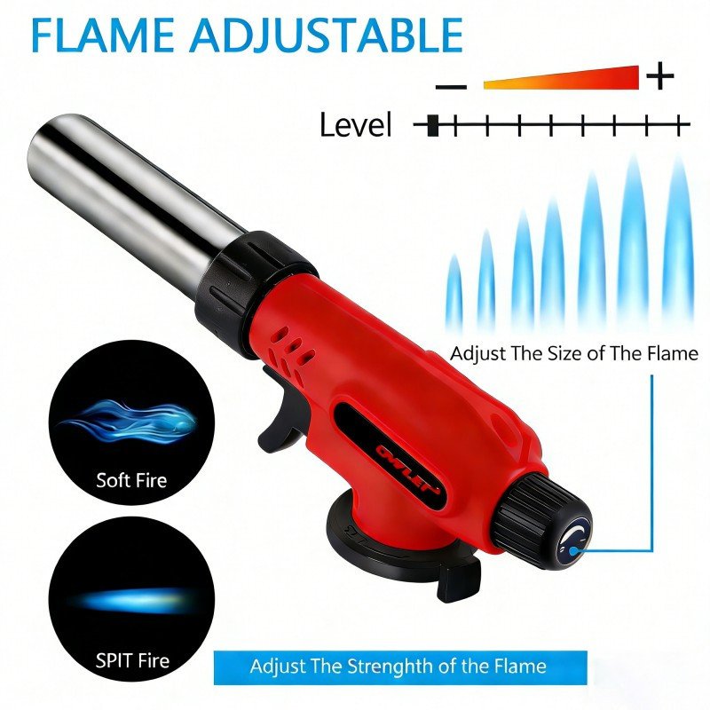 Professional Butane Kitchen Blowtorch With Adjustable Flame And 360-degree Rotation For Sous Vide, Caramelization, Baking And Grilling - Easy And Safe Cooking photo 1
