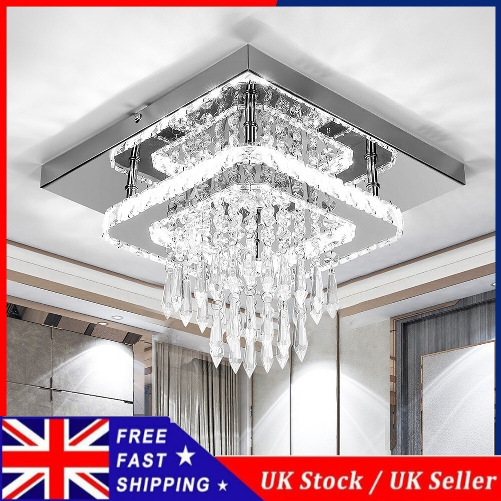30CM Modern LED Crystal Ceiling Light Square Minimalist Lamp Living Room Bedroom photo 1