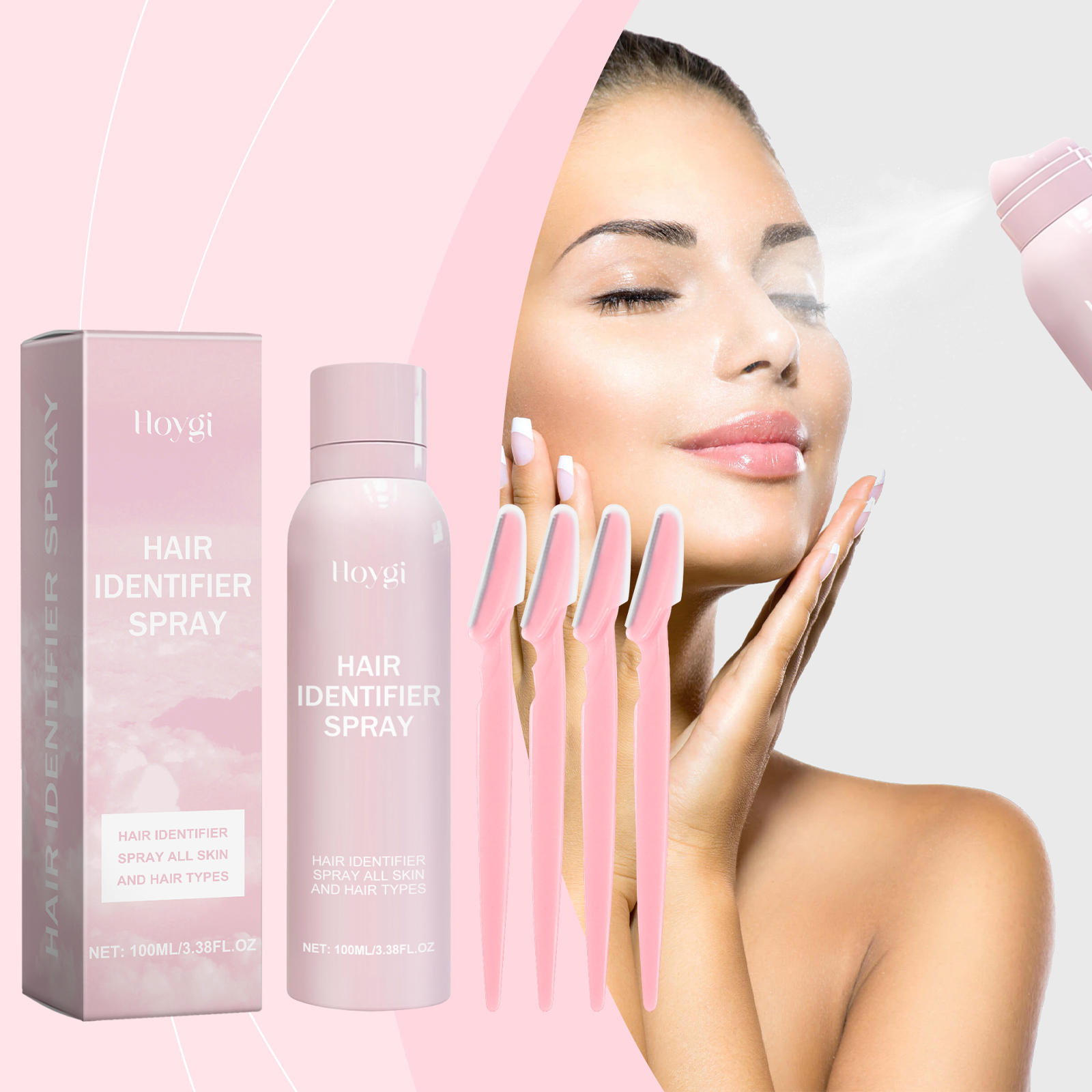 Facial Hair Recognition Spray 1 00ml Bottle-4 Scraper 1Box photo 2