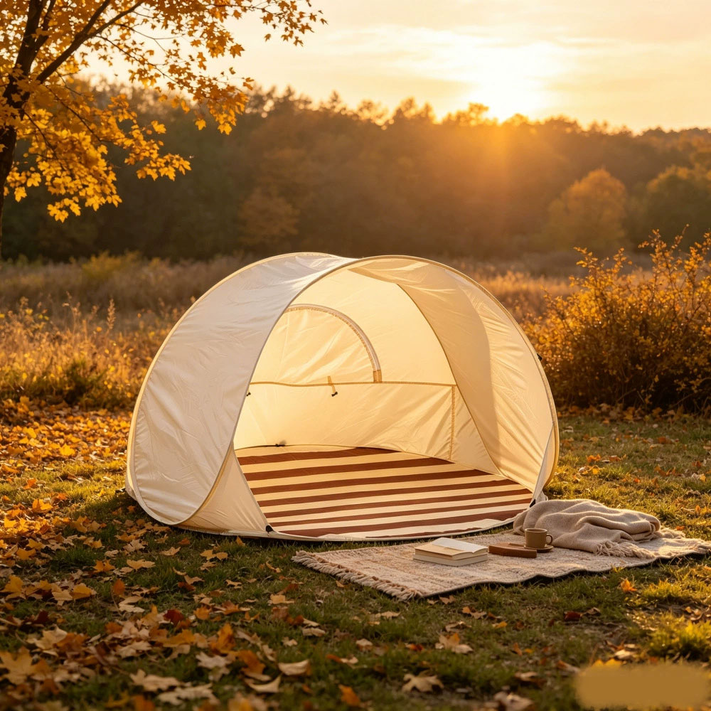 Beach Tent Outdoor Camping Sun Protection Simple Folding Tent Quick-Open Tent For Indoors Outdoors photo 4