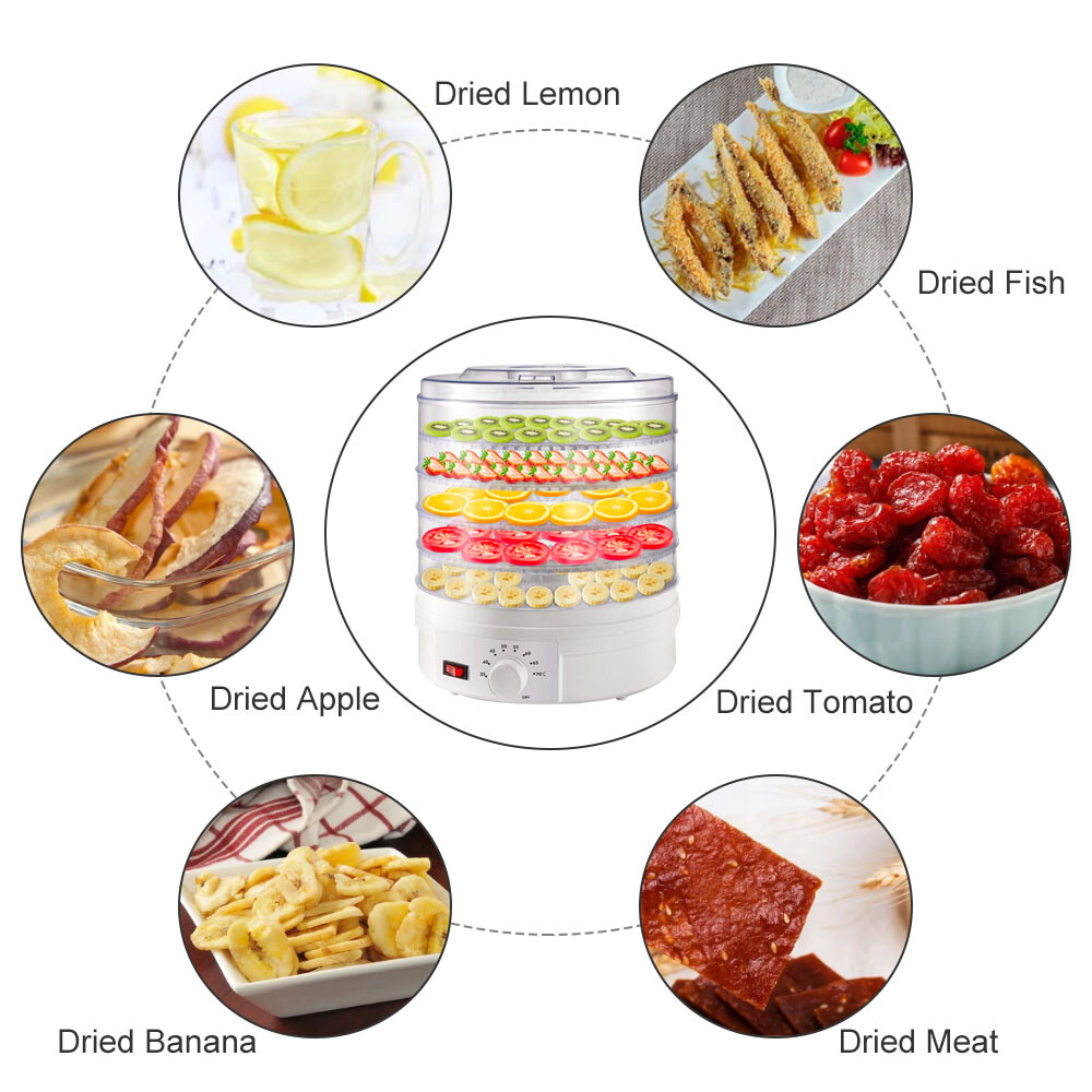 350W 5 Tray Electric Food Dehydrator Fruit Meat Beef Dryer Veg Preserver Machine photo 6