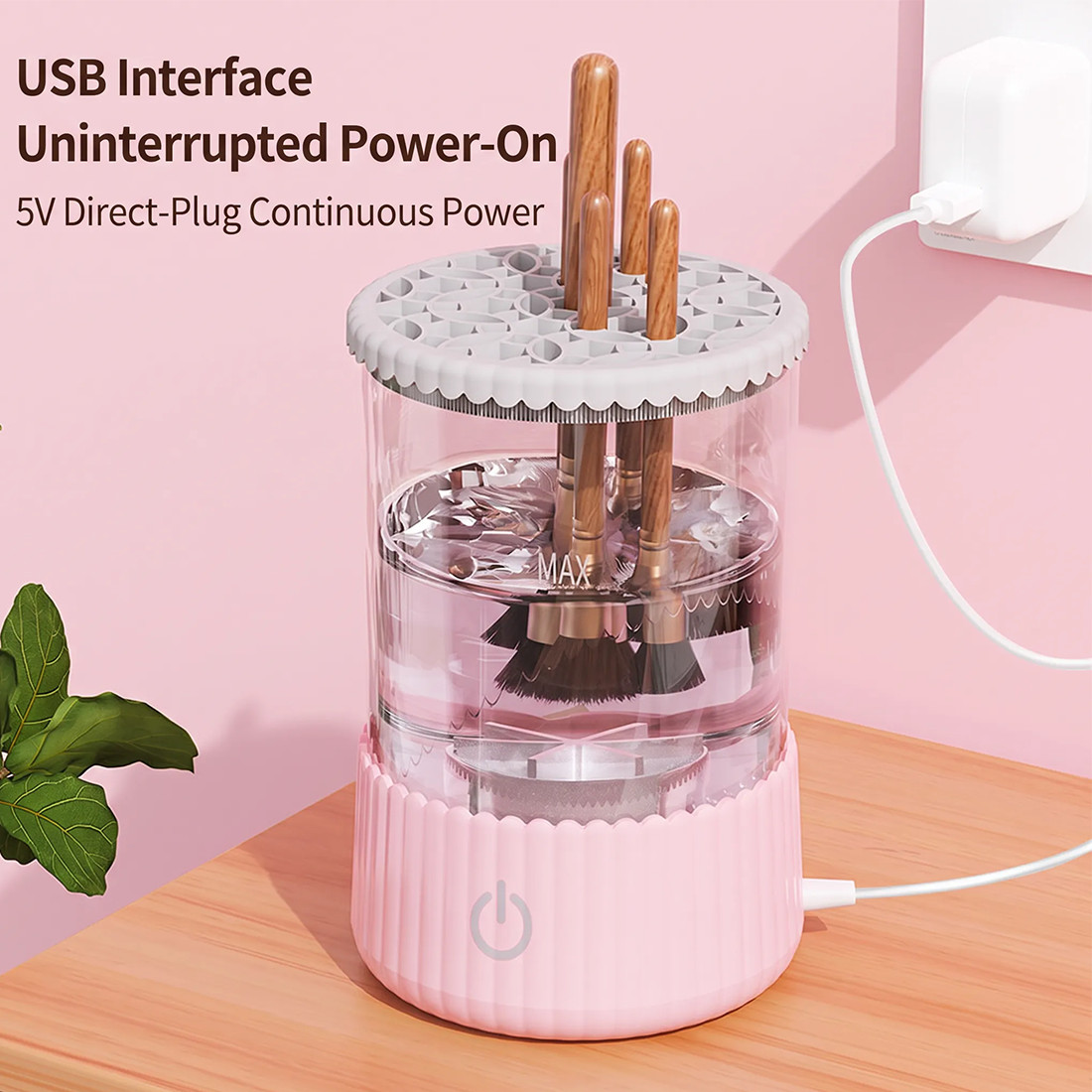 Electric Makeup Brush Cleaner Machine Portable Automatic USB Brush Cleaning Tool photo 2