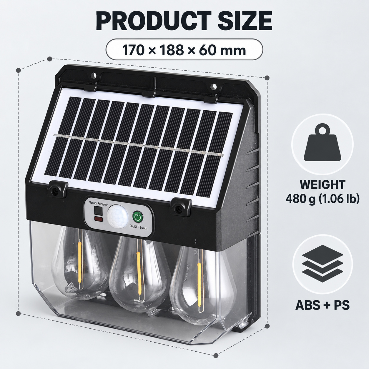 Solar Powered Rechargeable Motion Sensor LED Work Light 2400mAh For Auto W7116 3 4 Hour photo 6