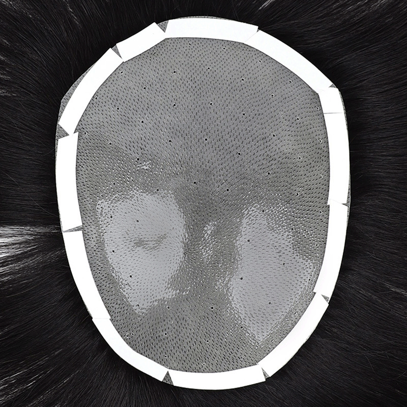 Breathable Bio Scalp Bionic Film Men's Real Hair Replacement Block photo 2