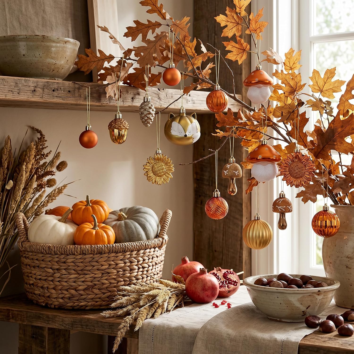 Fall Tree Decorations 50 Units, Thanksgiving Ornaments For Home, Autumn Tree, Table, Party And Seasonal Holiday Decor photo 4