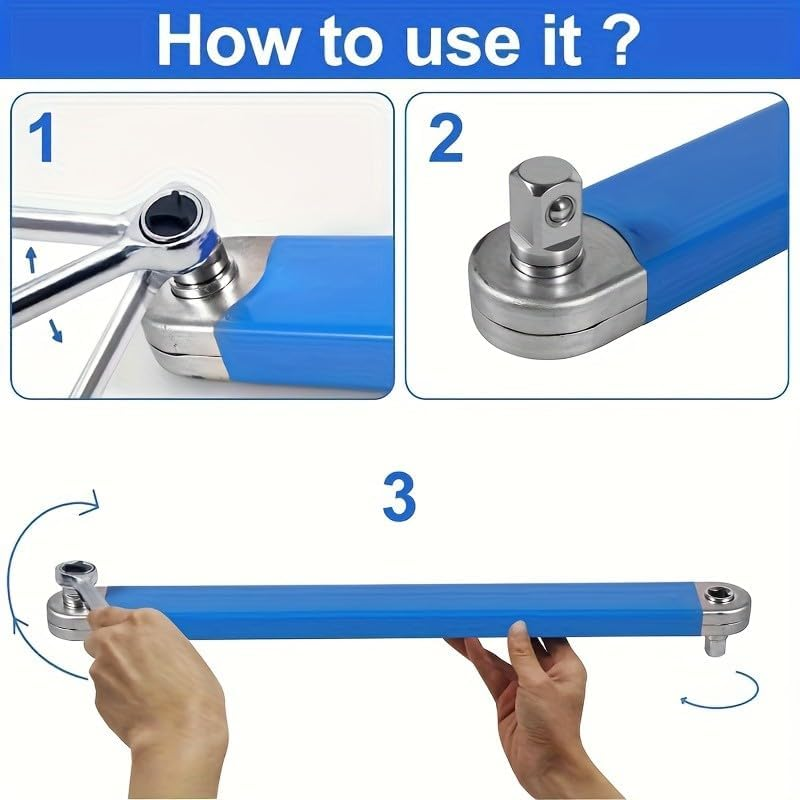 Extension Socket Wrench Set - Offset Impact Tool, Equipped With A Multi-functional Adapter - Durable Maintenance Tool For Automotive Repair photo 3