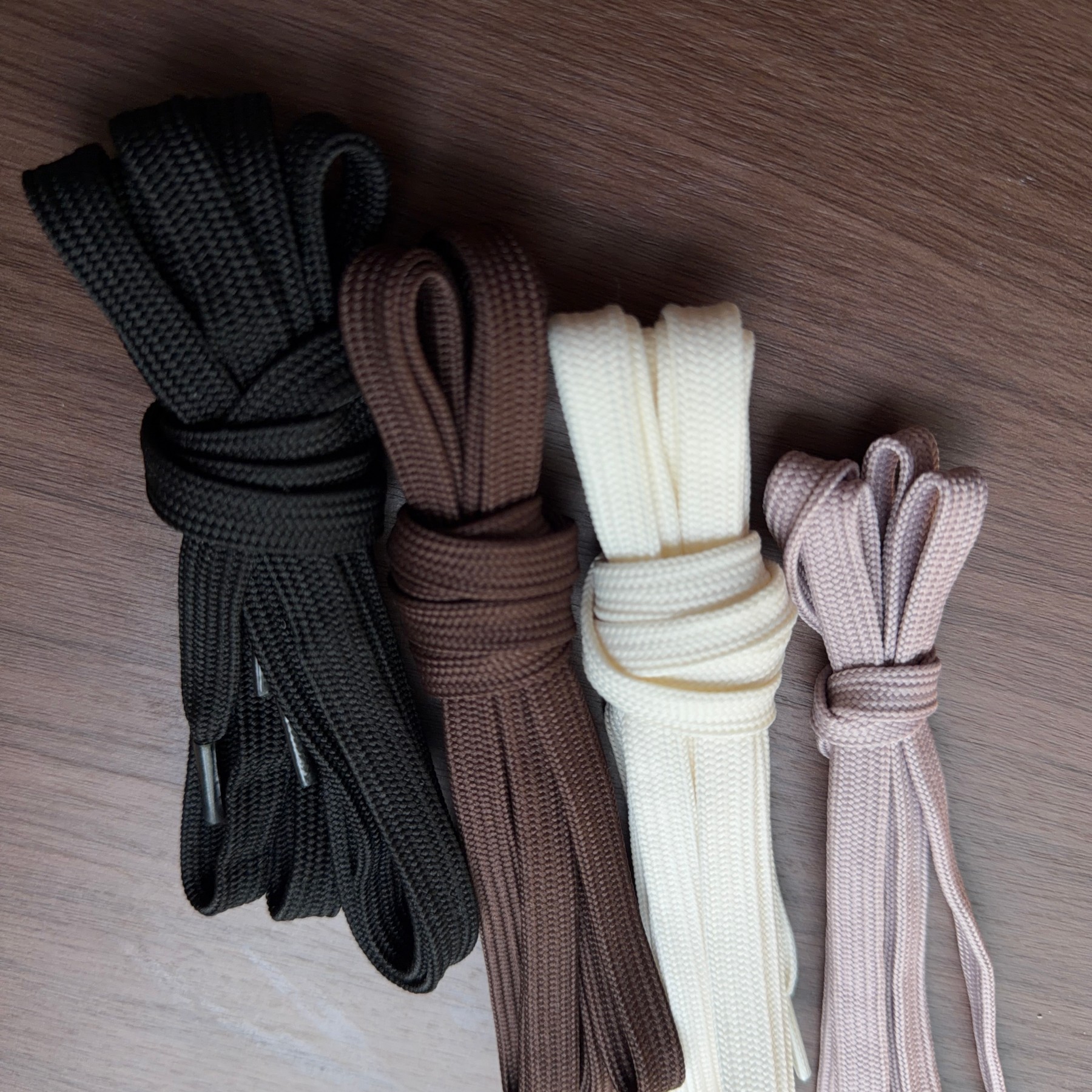 Flat Solid-Color Nylon Ribbon Shoelaces photo 4