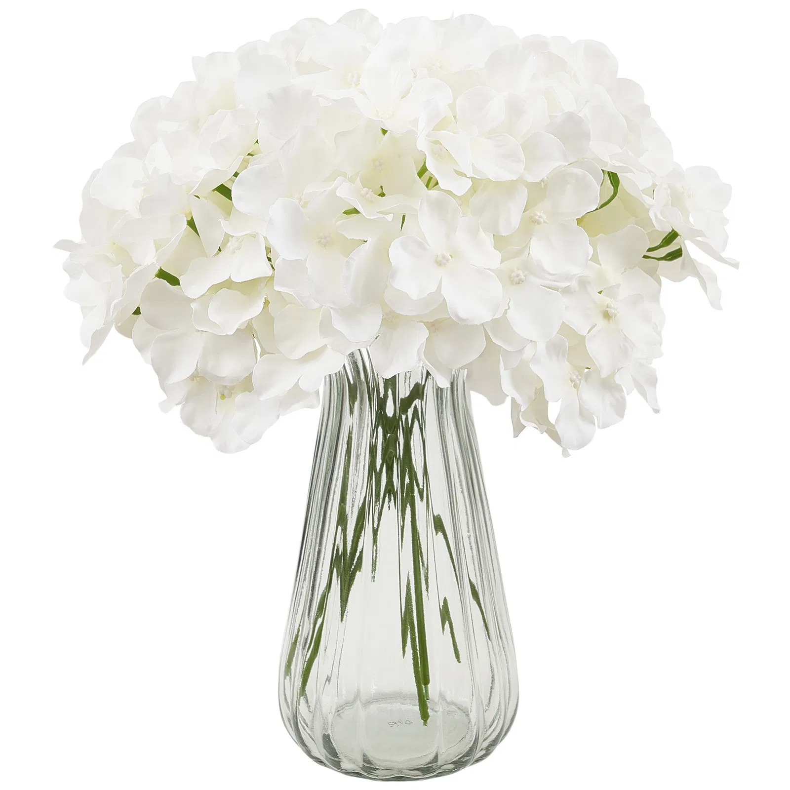 Artificial Flowers, 65 Pcs Real Looking White Silk Fake Hydrangea Bulk, White Faux Bridal Shower With Stems For DIY Wedding Bouquets, Home Centerpieces Arrangements, Party Tables Decorations photo 1