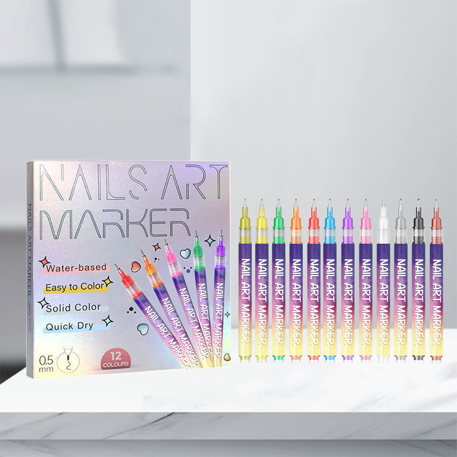DIY Nail Painting Pen 12pc 1box photo 3
