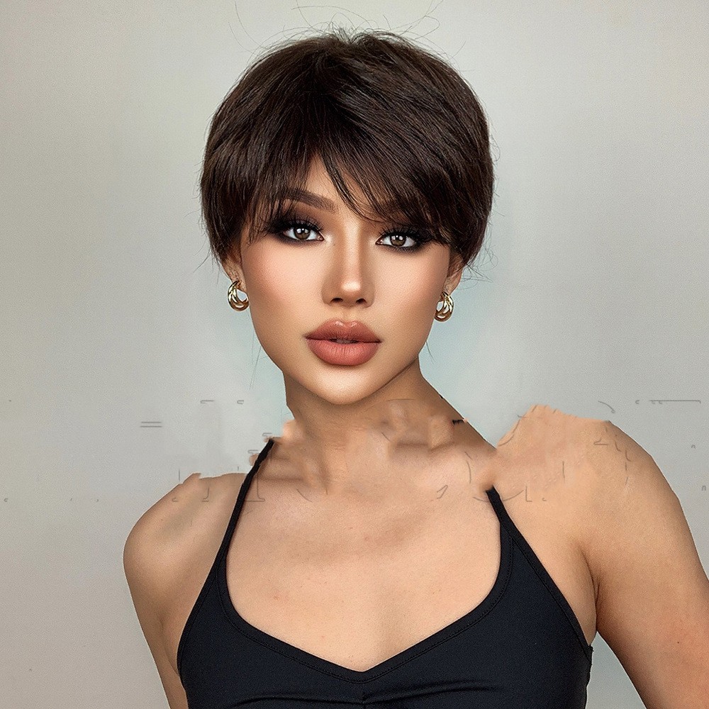Reversed  Style With Six Colors And Short Straight Hair Wig photo 1