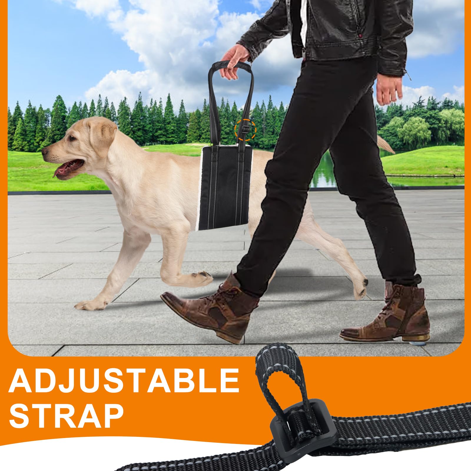 Adjustable Dog Lift Harness Portable Dog Sling For Back Legs Dog Sling Harness For Senior,Injured,Disabled Dogs After ACL Surgery photo 5