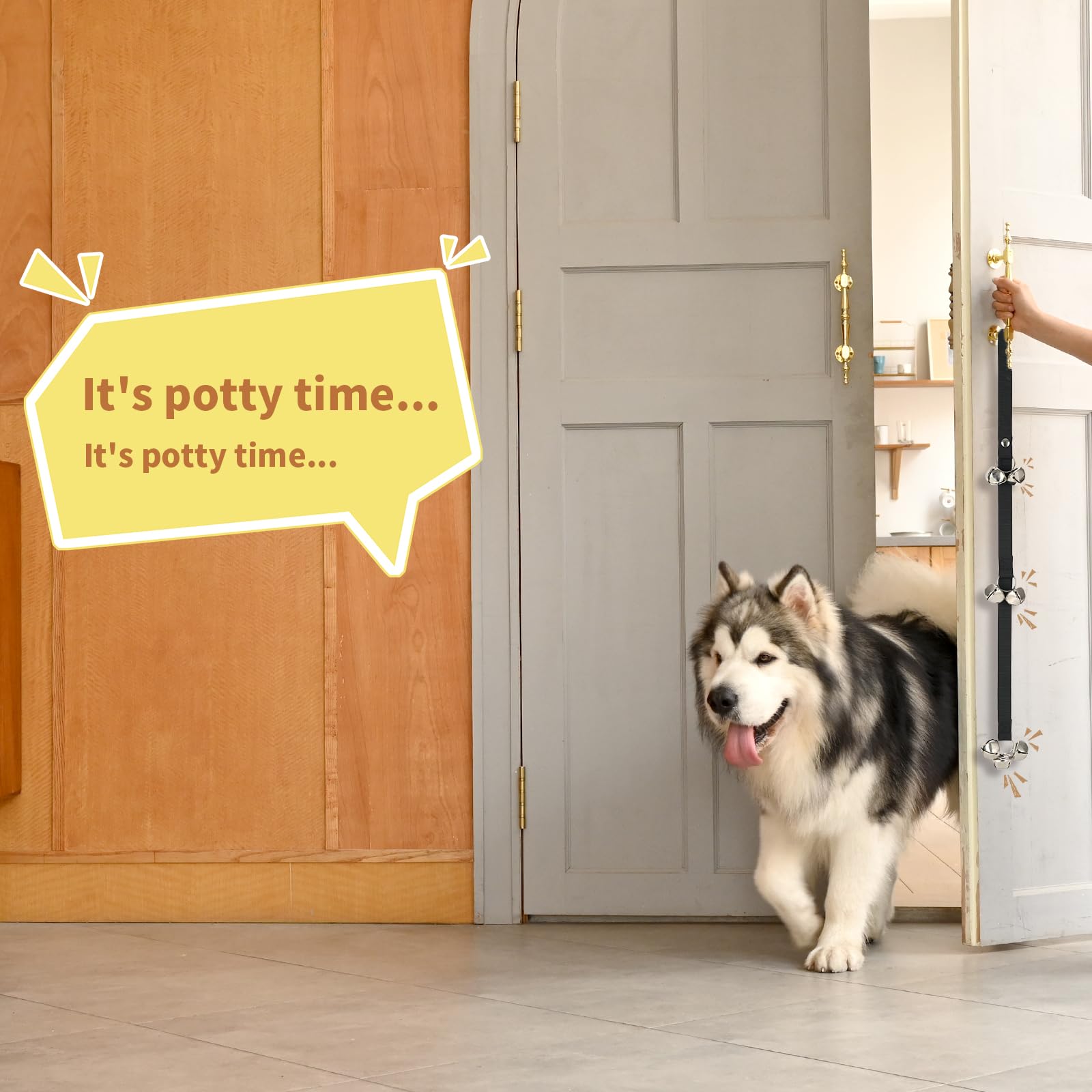 Upgraded Puppy Bells Dog Doorbells For Door Knob  Potty Training  Go Outside-Dog Bells For Puppies Dogs Doggy Doggie Pooch Pet Cat For Dog Lovers-Premium Quality-3 Snaps For Length Adjustment photo 3