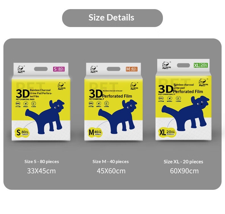 3D Perforated Bamboo Charcoal Absorbent Dog Pee Pads photo 3