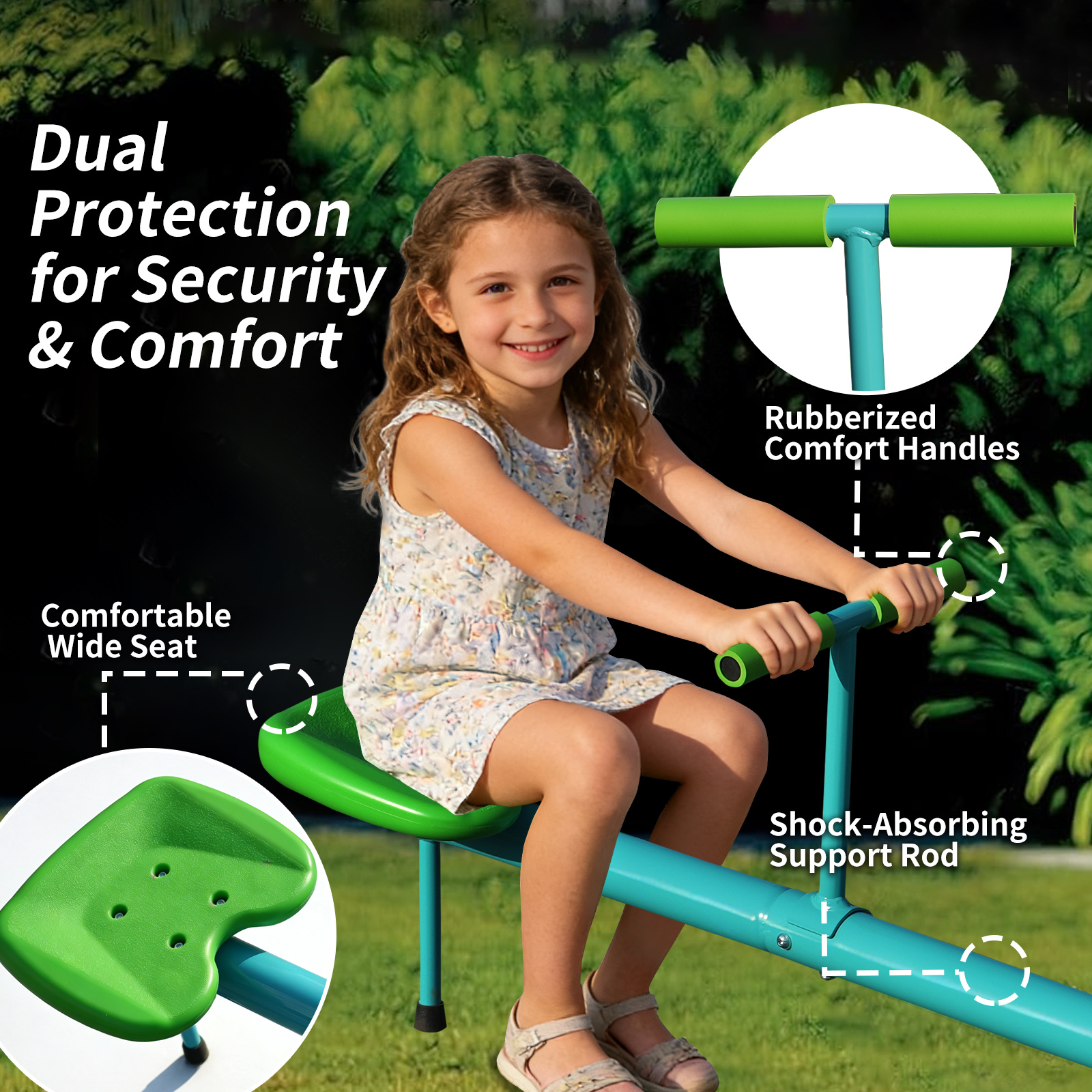 Stilt Board, 360 Degree Rotating Toddler Sitting And Wobbling On A Rotating Seesaw, Backyard Playground For Children's Outdoor Play Equipment photo 6