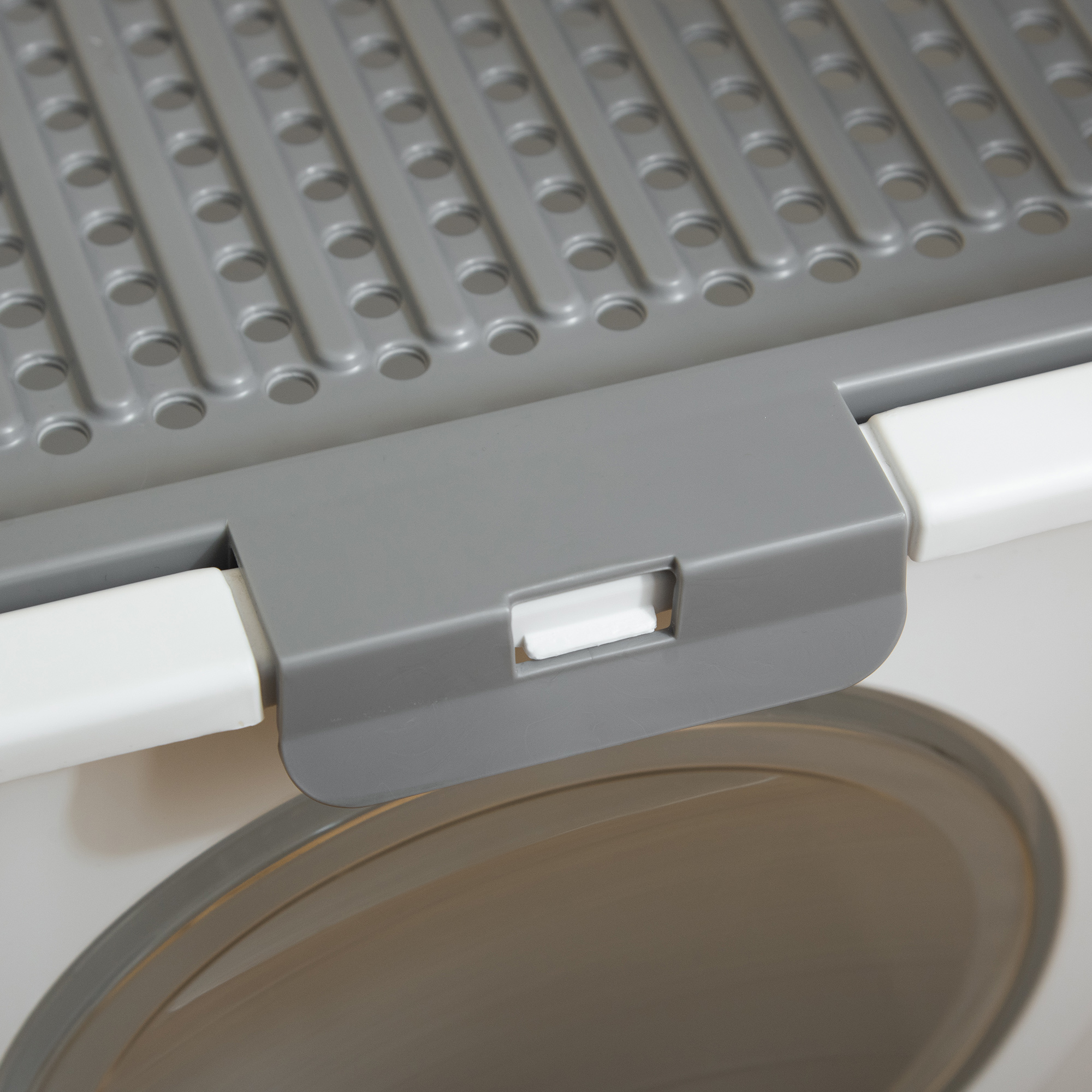 PawHut Cat Litter Box, Pet Toilet, Enclosed Kitten Pan With Front Entrance Top Exit, High Side, Scoop, White photo 8