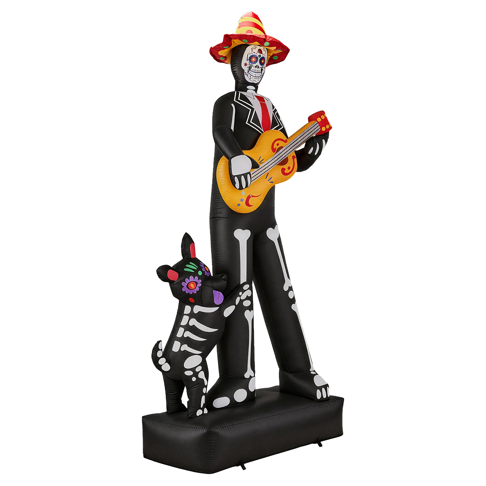 7.3ft Ghostly Musician With Dog,6 LEDs,Black,White,Orange,Halloween Inflatable Decoration,1500mA,12V,US Standard photo 8