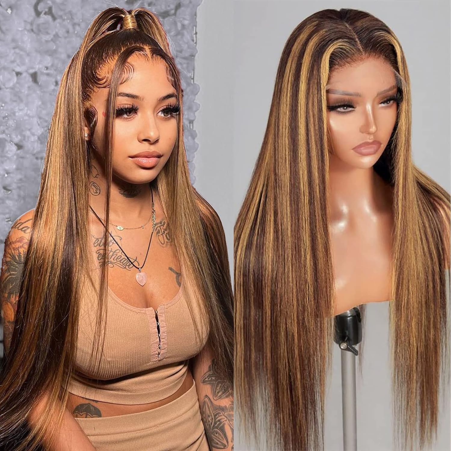 4x4 Lace Straight Human Hair Wig Density photo 1
