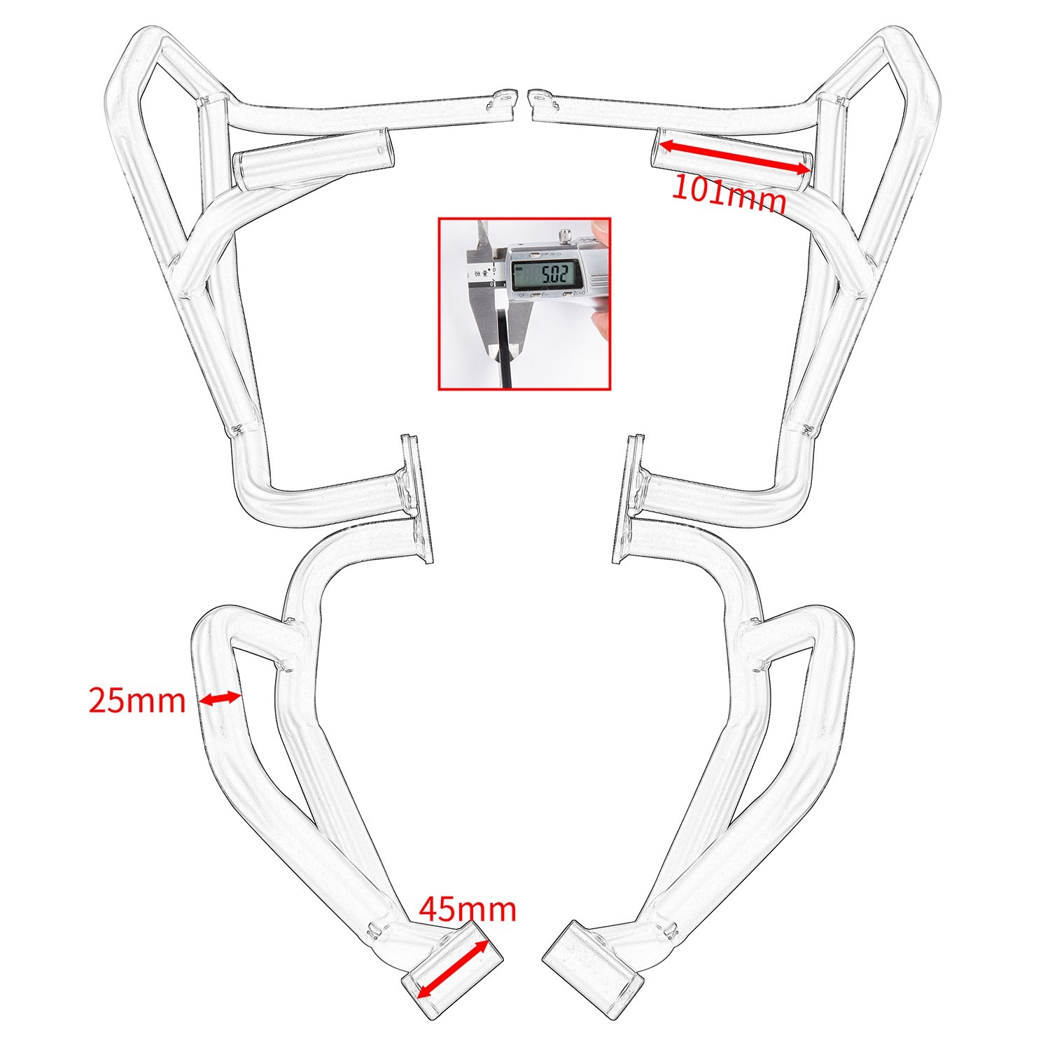 Crash Bars Engine Case Guards Frame Stunt Cage For CF 450MT 2024-2025 photo 3