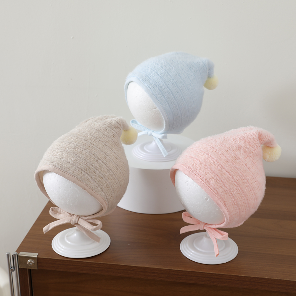 Winter And Autumn Plush Baby Wool Ball Knitted Hat, Soft And Skin-friendly, With Ear Straps For Protection, Suitable For Outdoor Warmth Preservation photo 3