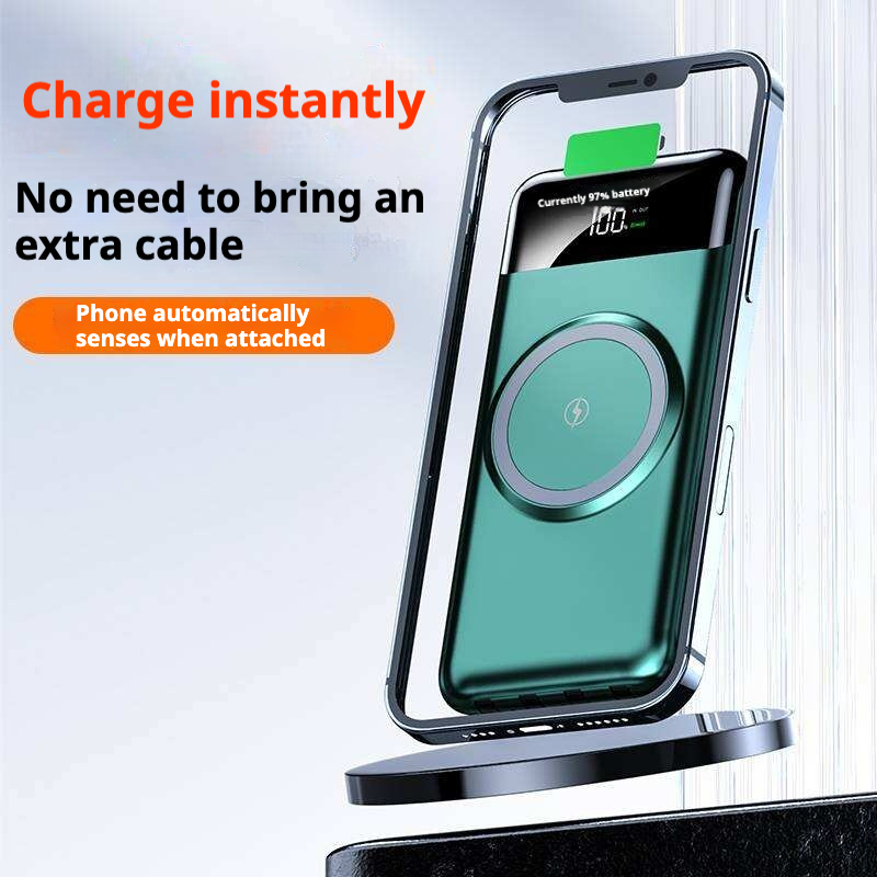 KP-711 Best-selling 10,000mAh Power Bank With Digital Battery Display Wireless Charging And 4 Built-in Cables In Stock photo 8