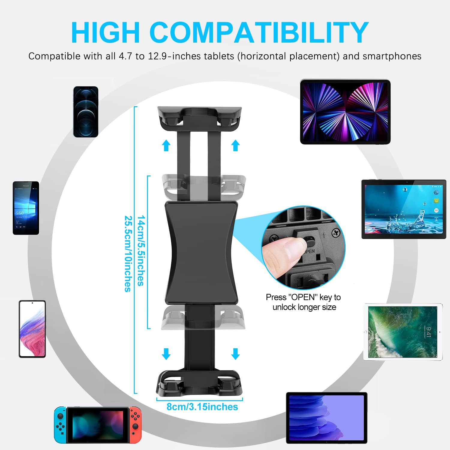 Rotatable Multi-functional Clip Phone & Tablet Holder, Lazy Stand For Live Streaming & Video Watching On Airplane, High-speed Rail And Desktop photo 5
