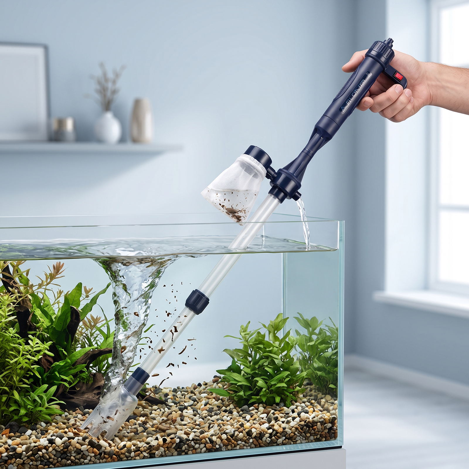 Retractable Tubular Fish Tank Electric Sewer Battery Box English White Box Battery Electric, 11.5 X 5.8 X 30.5cm photo 3
