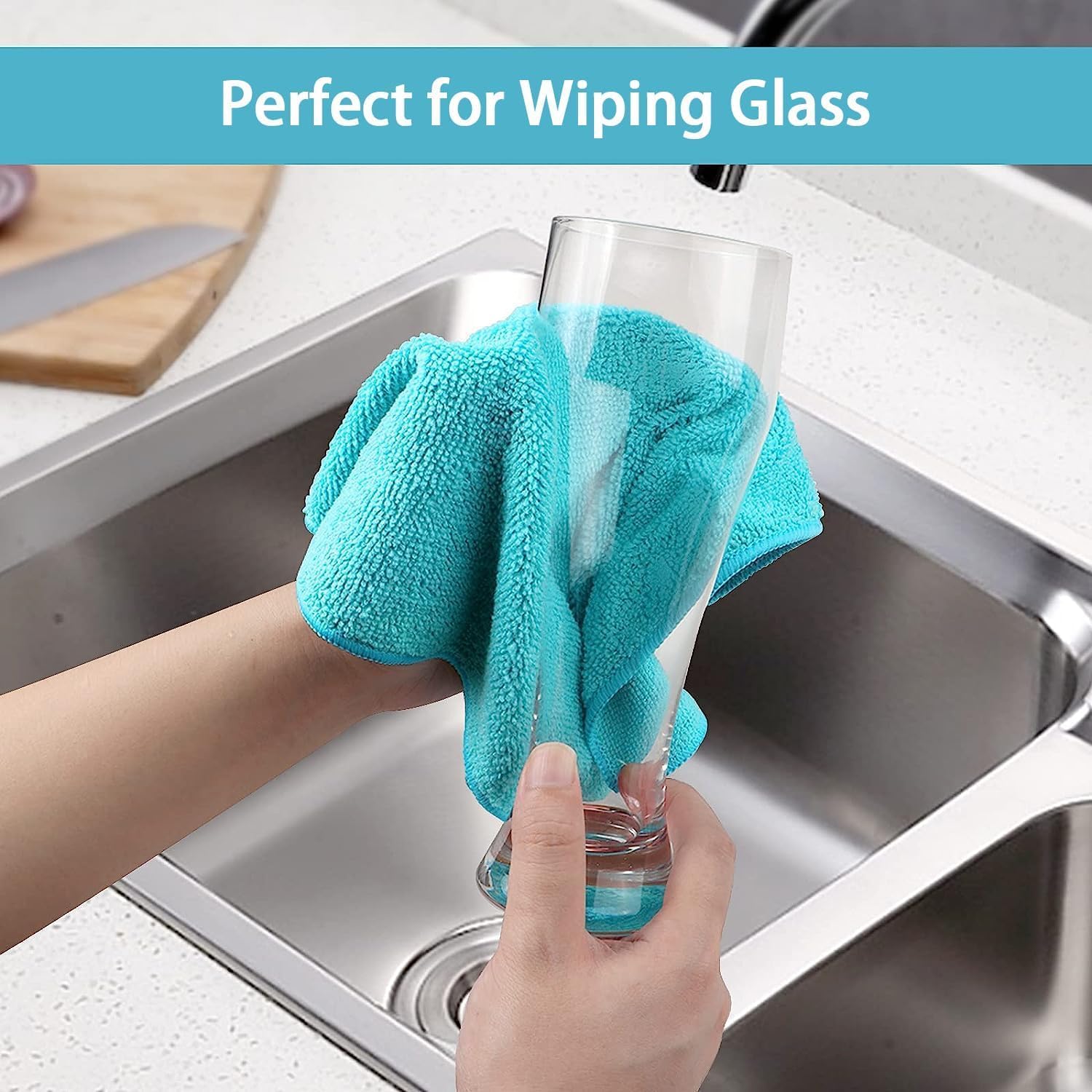 Microfiber Cleaning Cloths 12 Units, 11.5x11.5 Inch Assorted Cleaning Towels For Kitchen, Bathroom, Car And Home photo 4