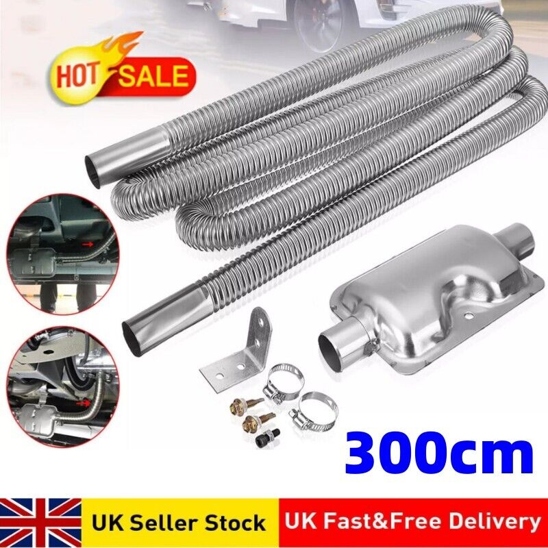 300cm Stainless Steel Exhaust Pipe Silencer Car Parking Air D Iesel Heater Kit photo 1
