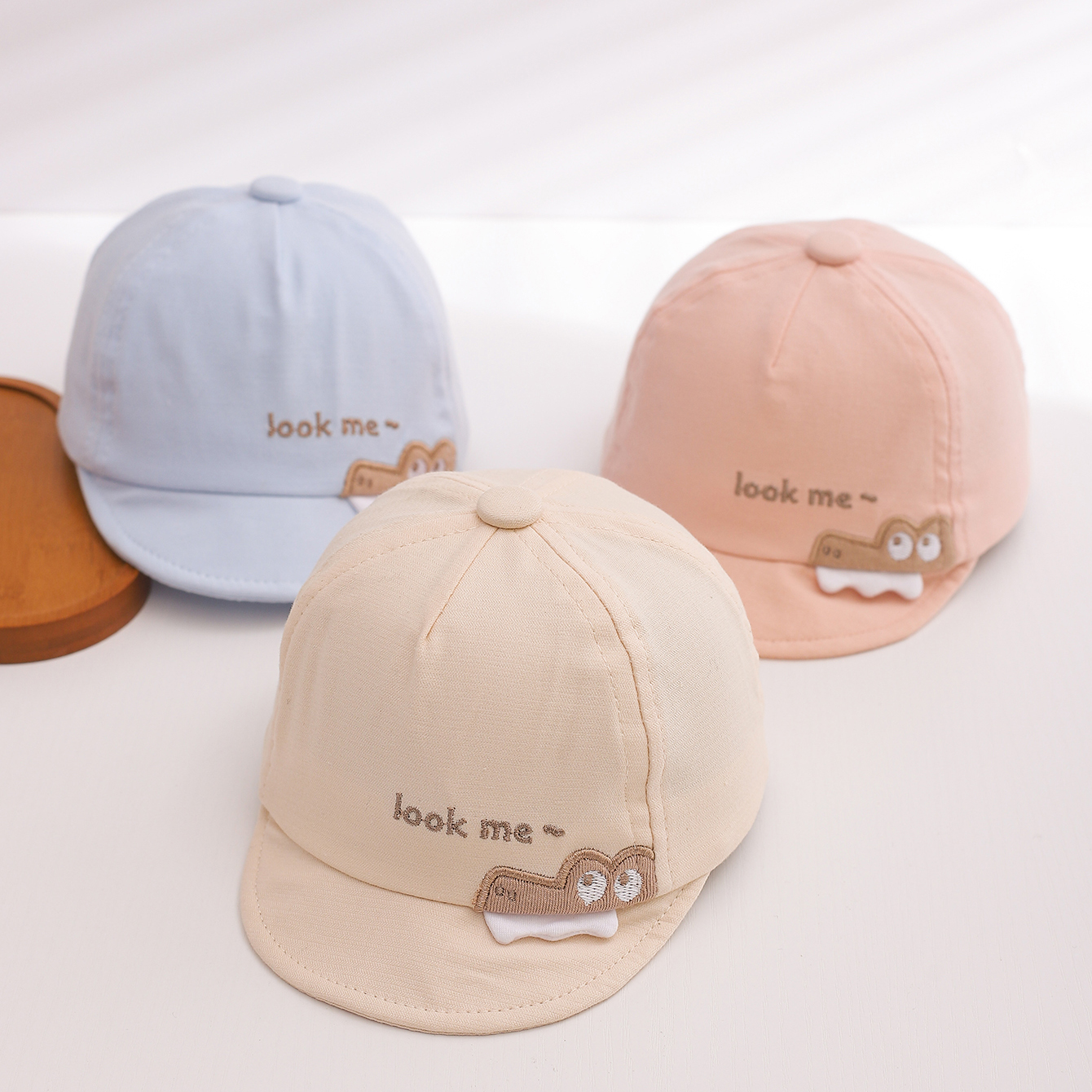 Summer Children's Cartoon Crocodile Letter Embroidery Cute Style Baseball Cap, Suitable For 3-6 Month Old Babies For Outings photo 3