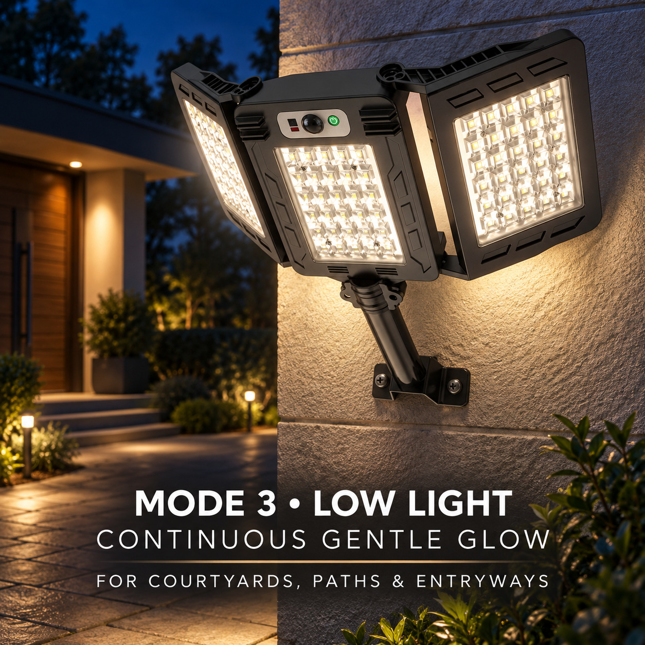 Solar Powered Rechargeable Motion Sensor LED Work Light 3000mAh For Auto W785 7 5 5W photo 3
