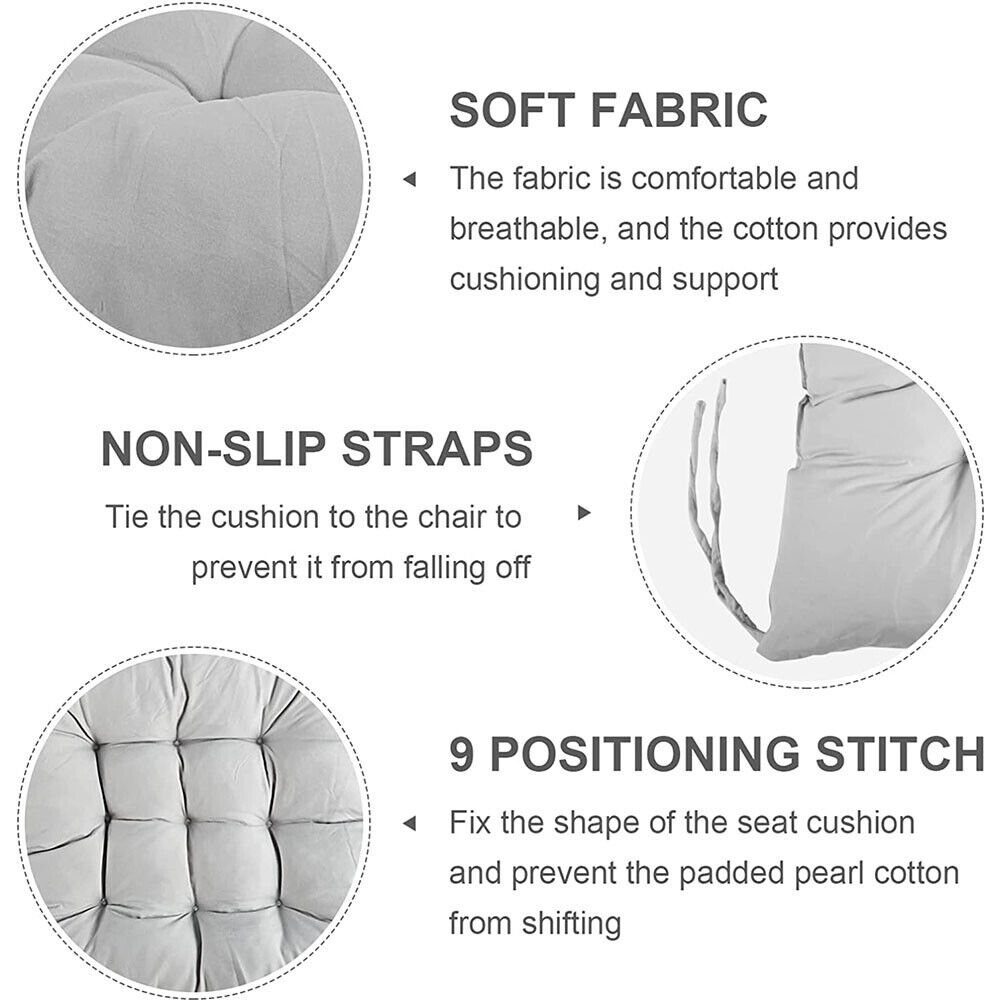 4 Pack Seat Pad Dining Room Garden Kitchen Chair Seat Cushions Tie On Plain UK photo 5