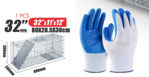 Folding Large Metal Dog Cage For Rescuing Stray Cats And Dogs, Pet Cage With Reinforced And Enlarged Design, Foldable Cage photo 6