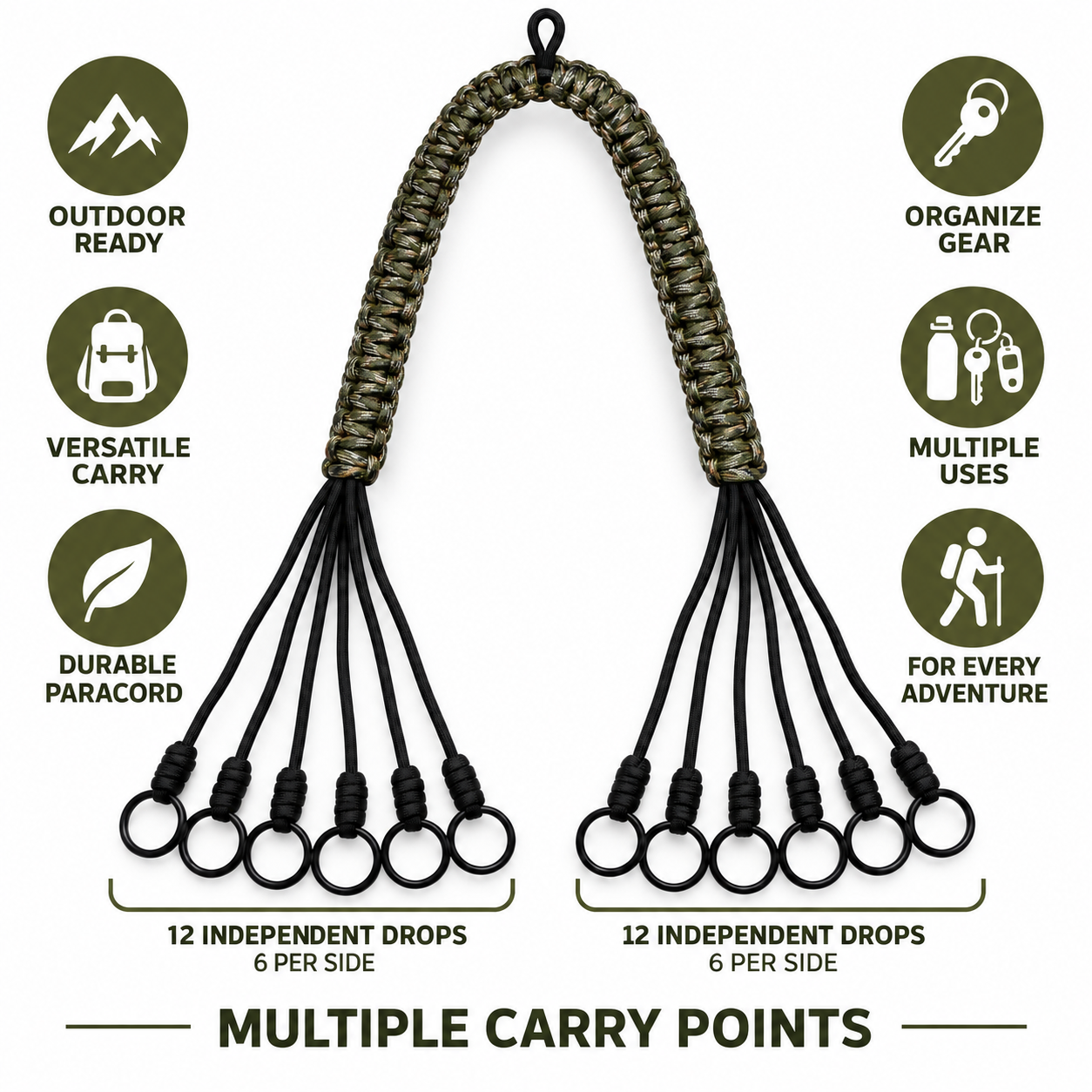 Camo Durable Nylon Hunting Lanyard Duck Goose Hanger Waterfowl Dove Carrier With Steel Loop Slip Ring photo 5