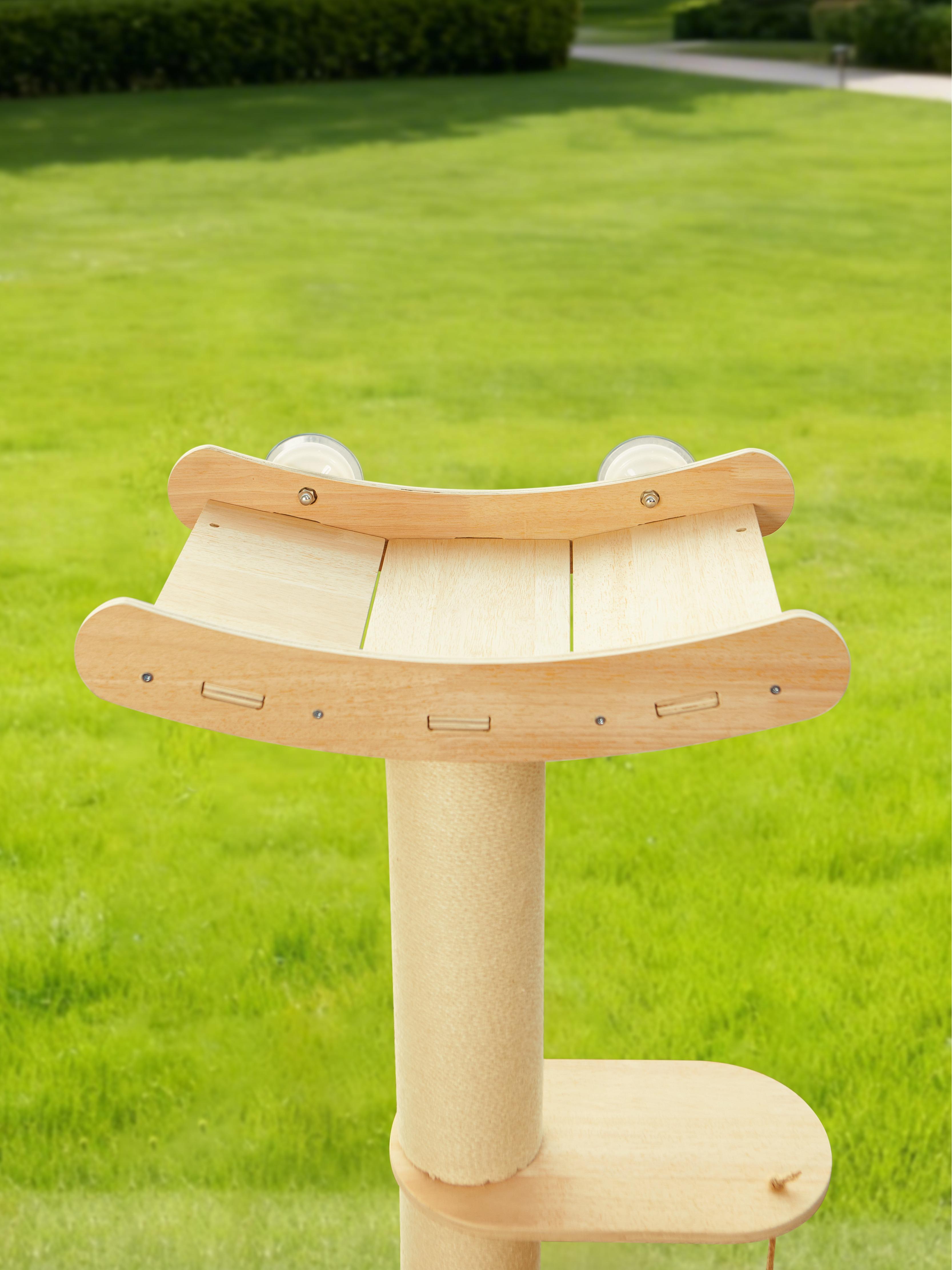 Half Cat Tree Tower-3-Tier Hemp Scratching Post, Perches & Sturdy Activity Center Suction Cup photo 5