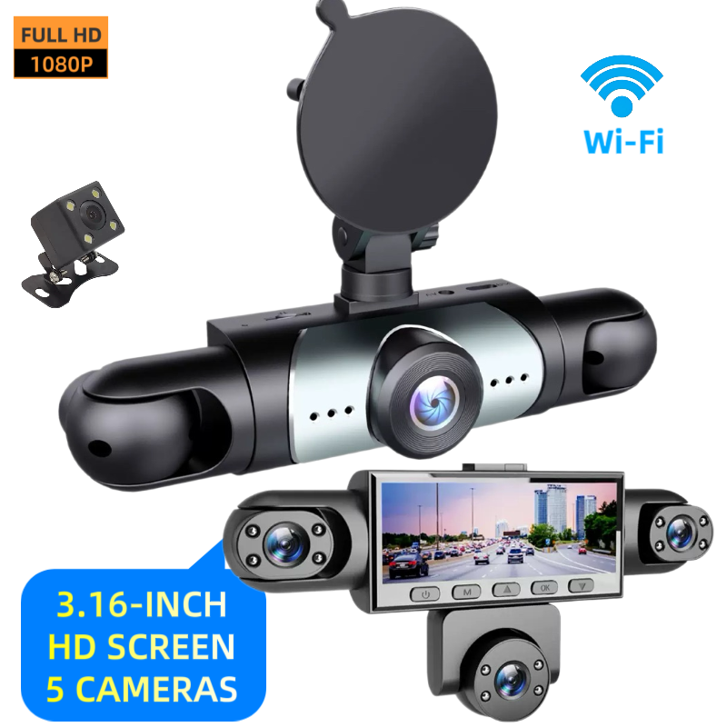 Five Camera Driving Recorder, 1080P High-definition Night Vision, Mobile App For Viewing Videos photo 4