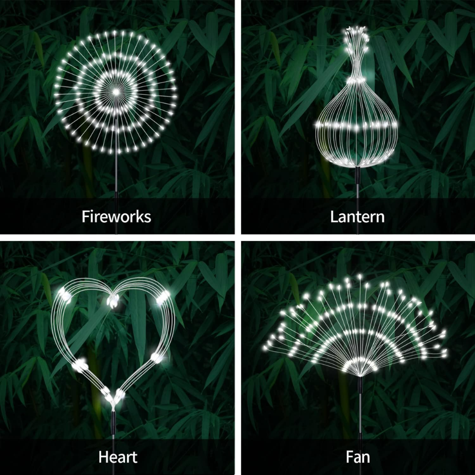 4 Pack Solar Garden Lights, 120 LED Cool White Waterproof String Lights photo 4