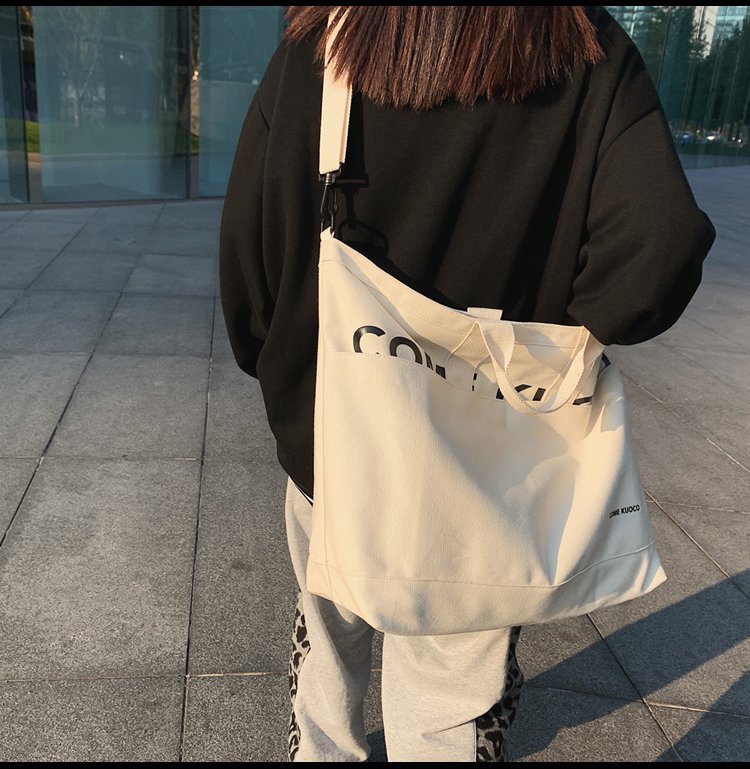 Vintage Canvas Bag Luggage Travel Bag Oversized Capacity Canvas Storage Bag Portable Business Handbag - White photo 8