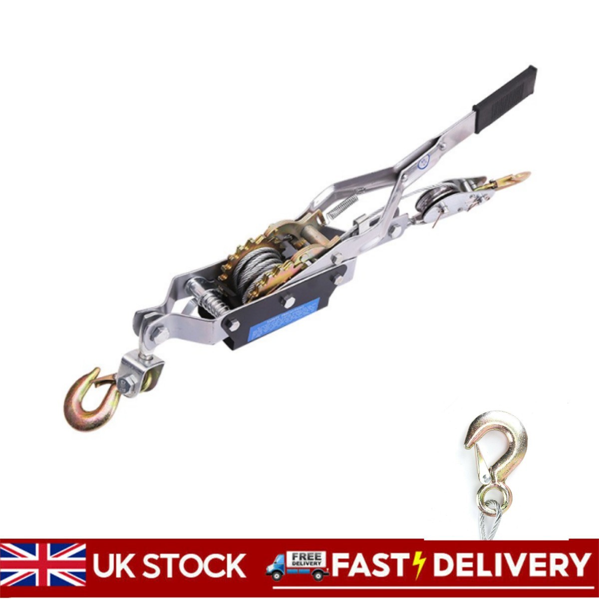 4 Ton Dual Gear Power Puller Heavy Duty 2 Hook Cable Puller Hand Winch photo 1