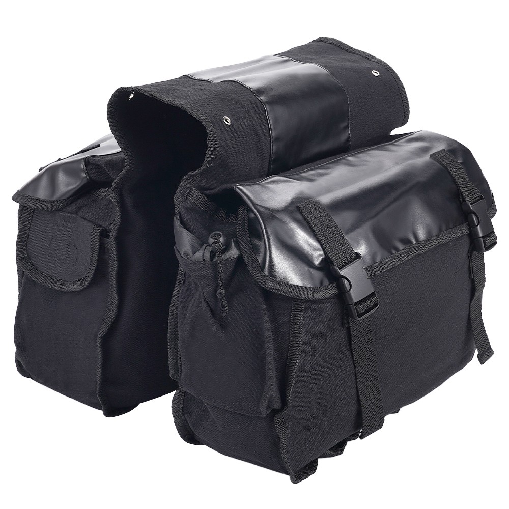 26L Motorcycle Saddle Bag Waterproof Side Canvas Travel Storage Bike Panniers photo 2
